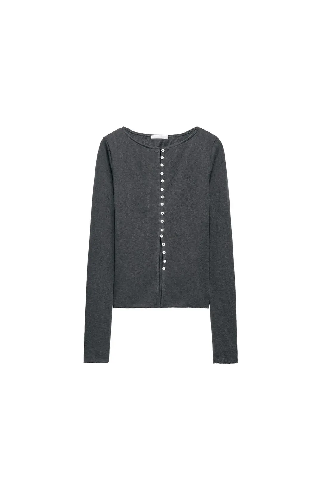 Фактурная футболка на пуговицах, Zara