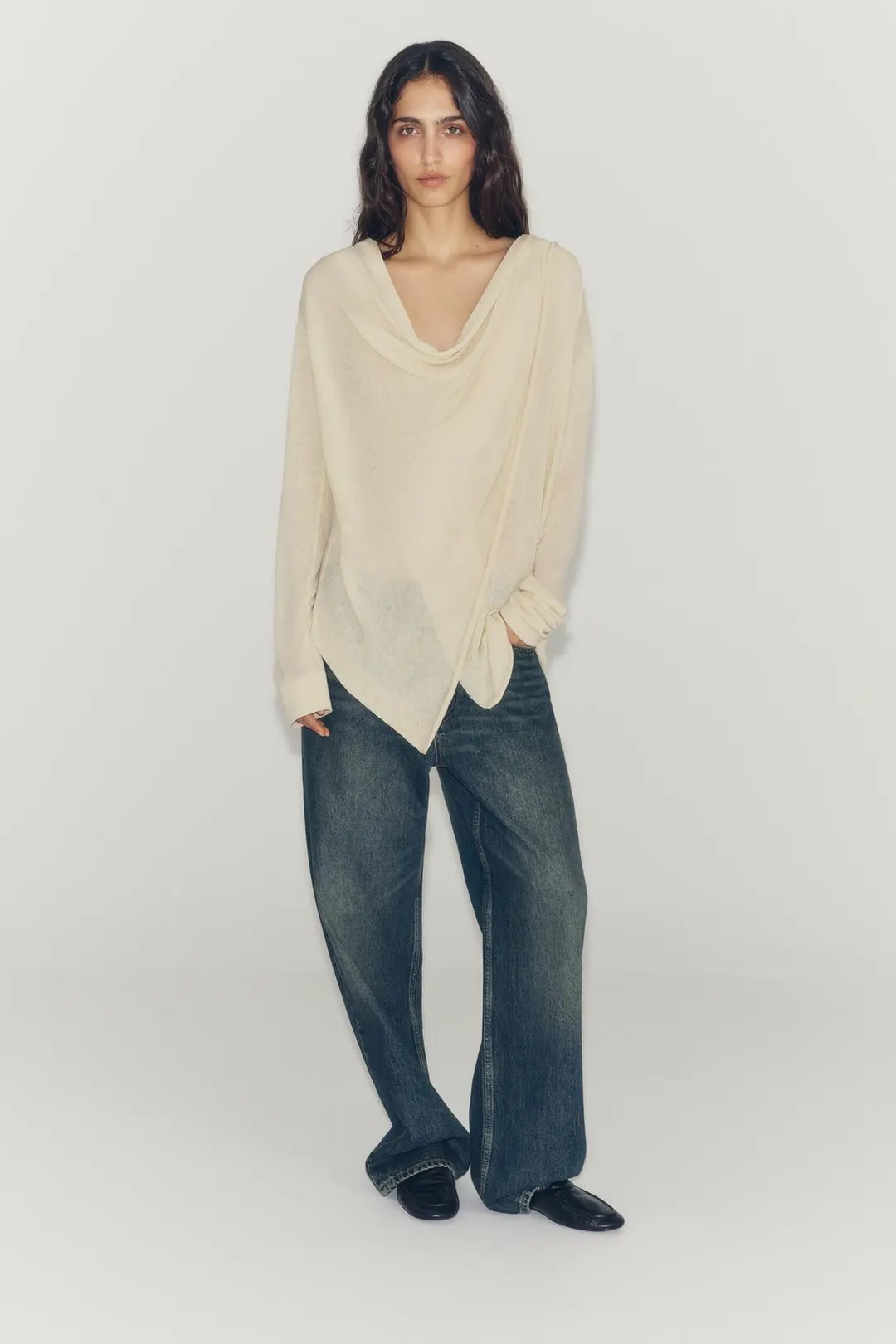 Струящийся кардиган тонкой вязки, Zara