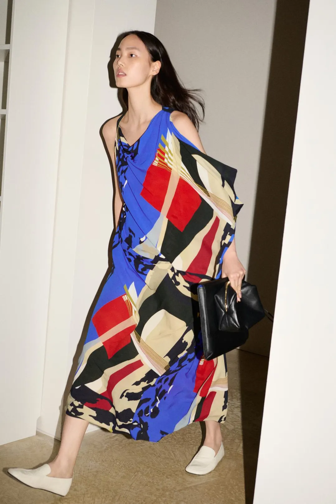 Платье миди с принтом ZW Collection, Zara