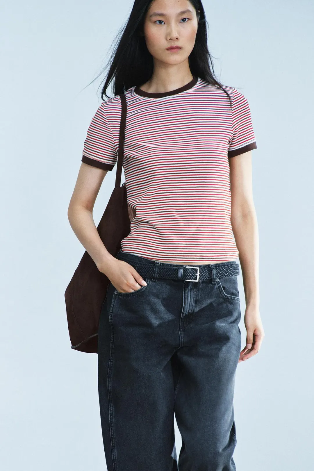Футболка в полоску с короткими рукавами, Zara
