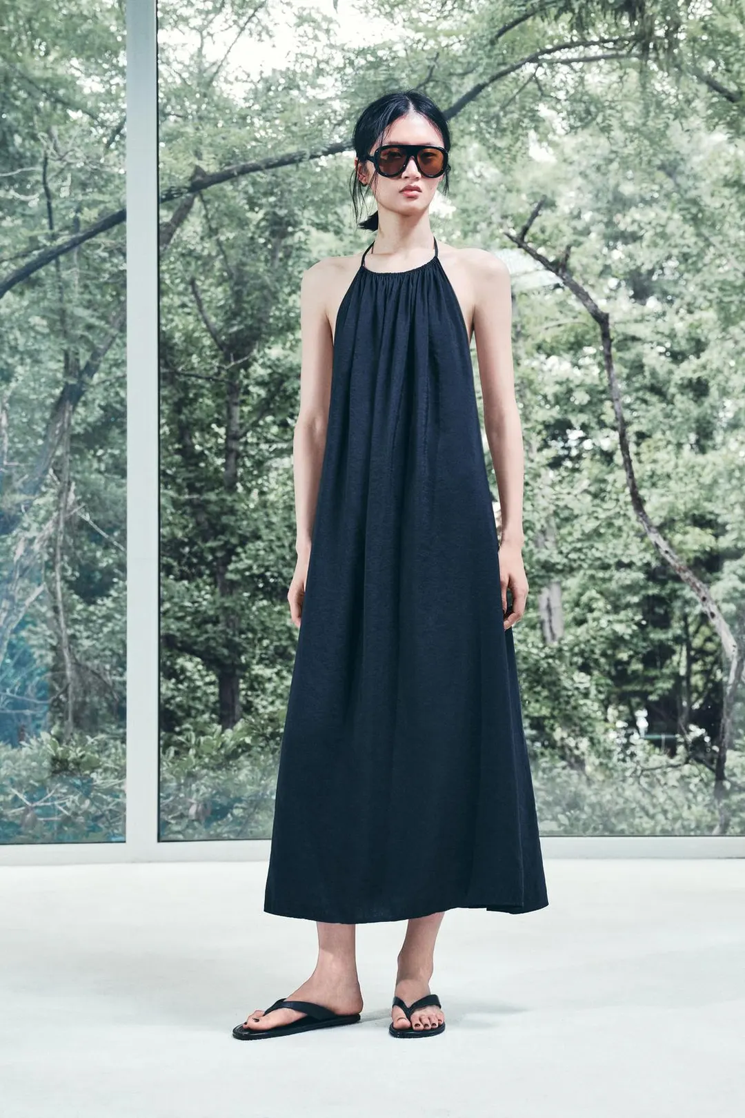 Струящееся платье халтер, Zara