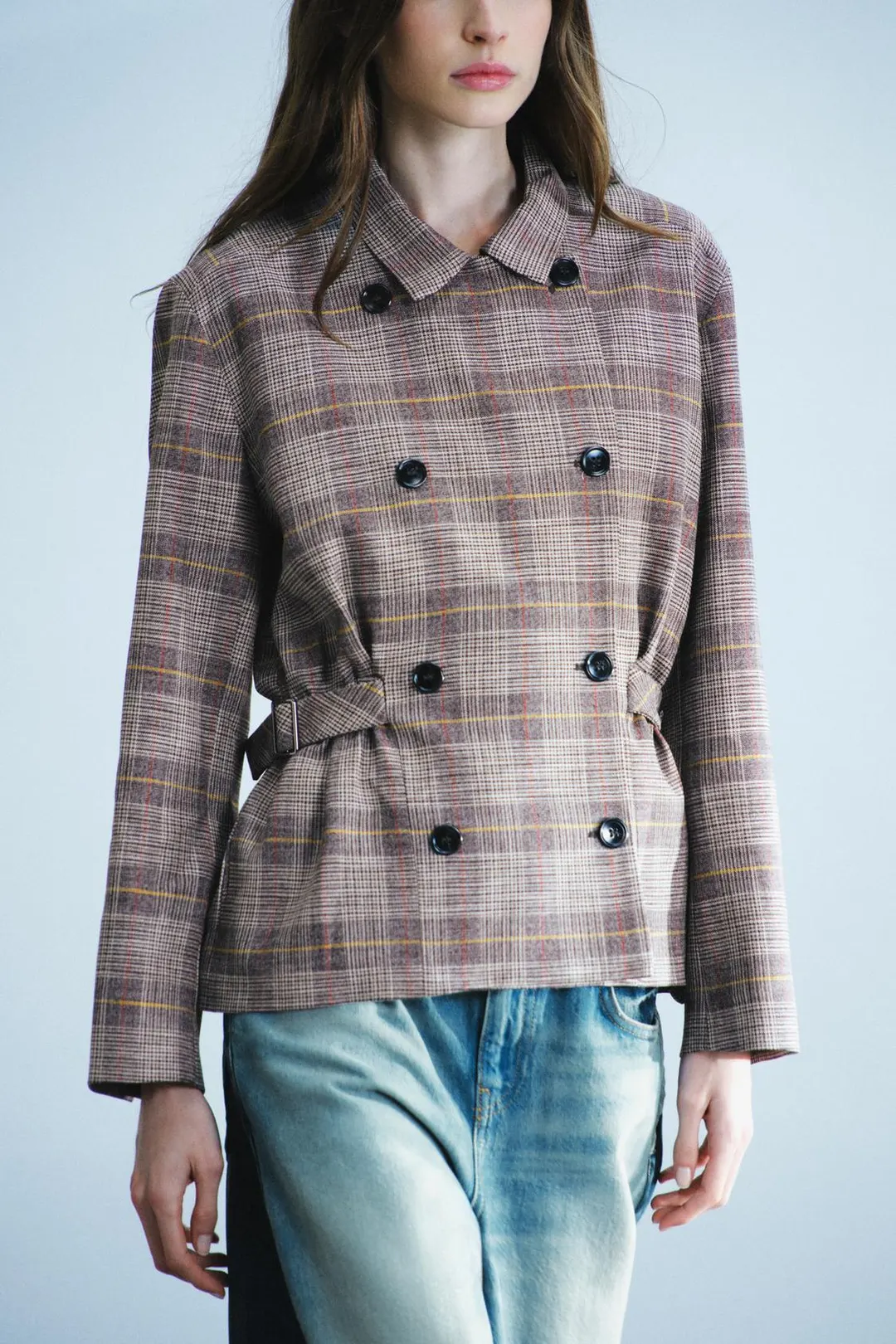 Блейзер в клетку с патами ZW Collection, Zara