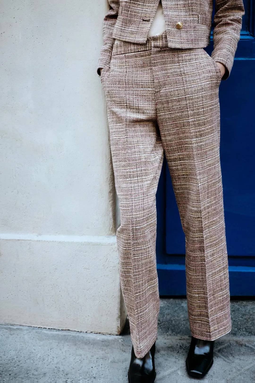 Брюки прямые фактурные, Zara