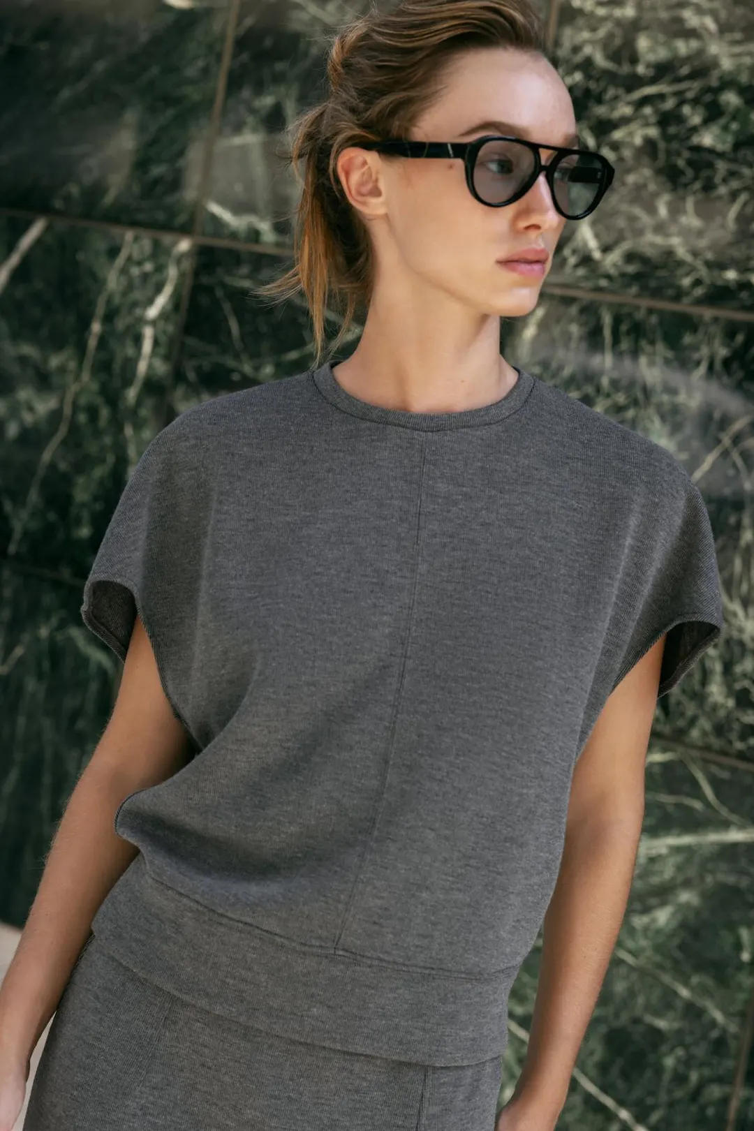 Топ мягкий с короткими рукавами, Zara