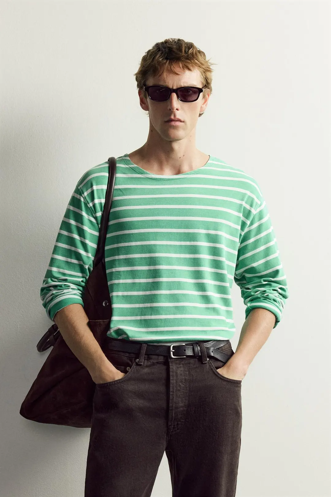Футболка из жаккарда в полоску AARON LEVINE X ZARA, Zara