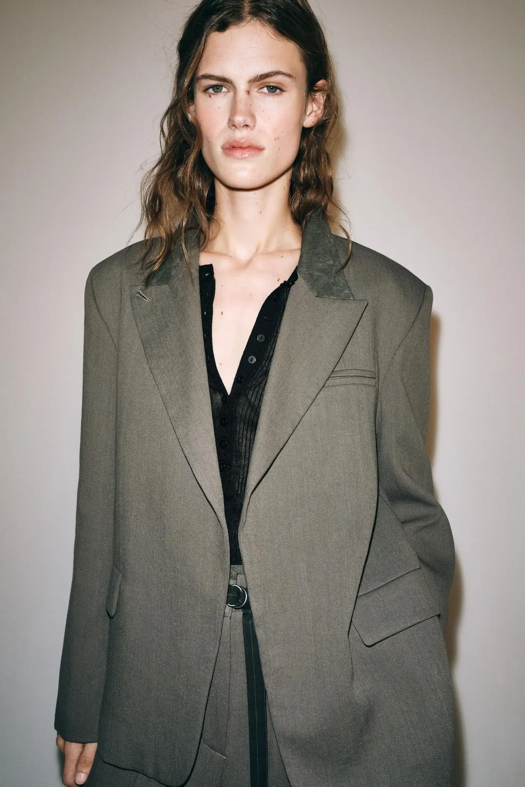 Блейзер с контрастным воротником ZW Collection, Zara