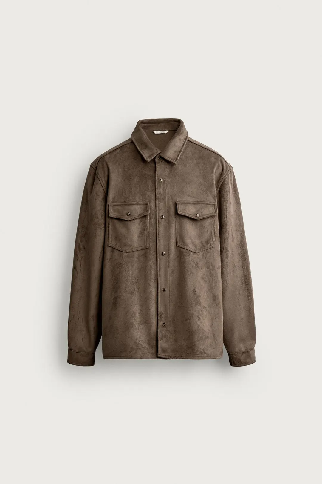 Рубашка стандартного кроя из искусственной замши, Zara
