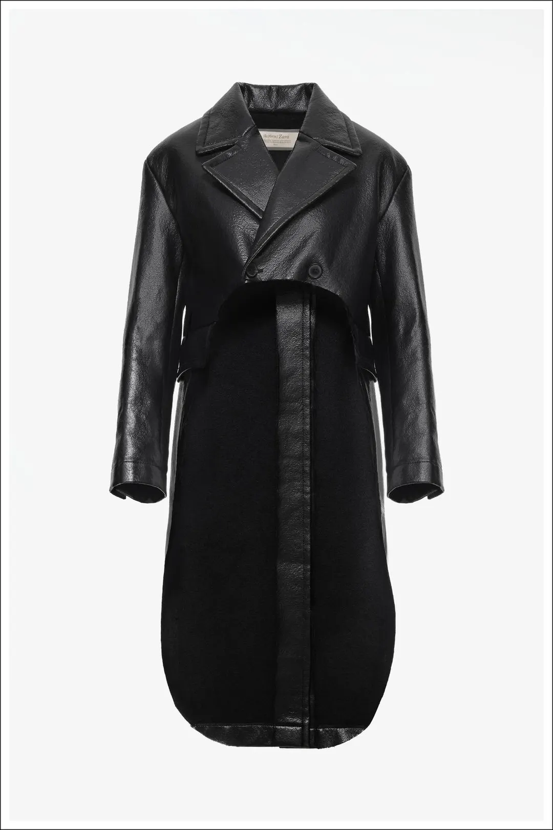 Асимметричное пальто под кожу Limited Edition, Zara