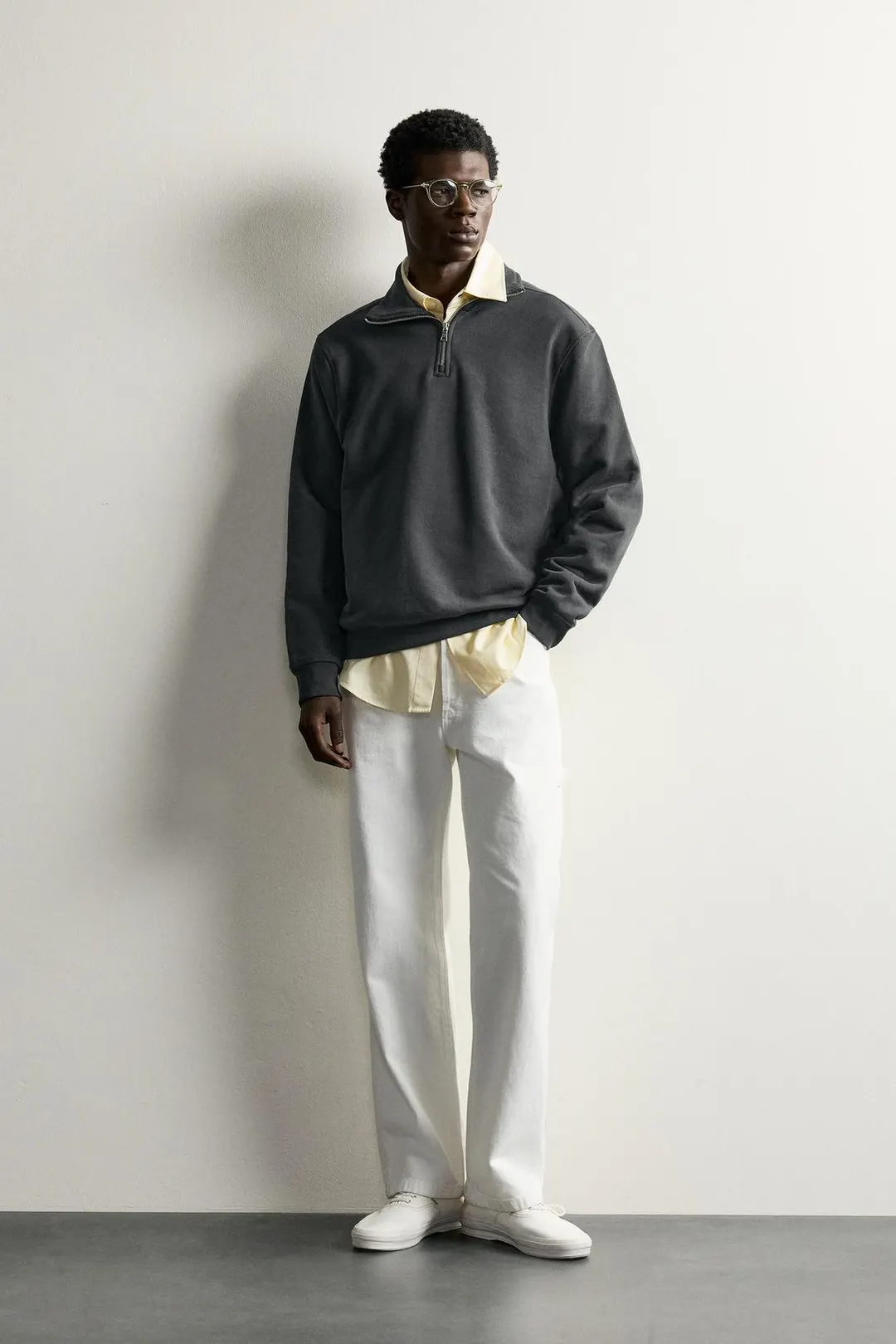 Базовая толстовка на молнии до груди, Zara