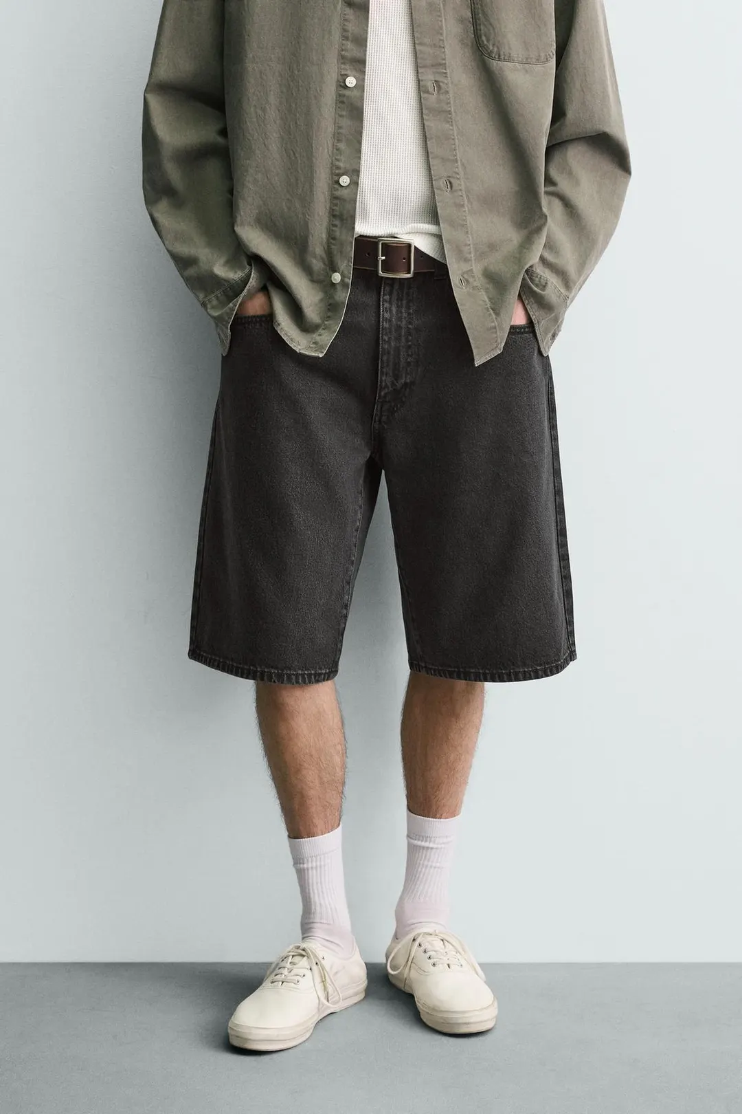 Джинсовые бермуды кроя багги, Zara