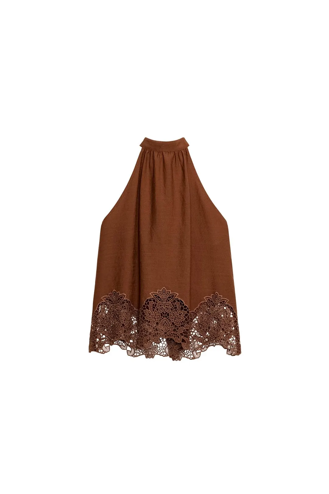 Топ халтер с ажурной вышивкой, Zara