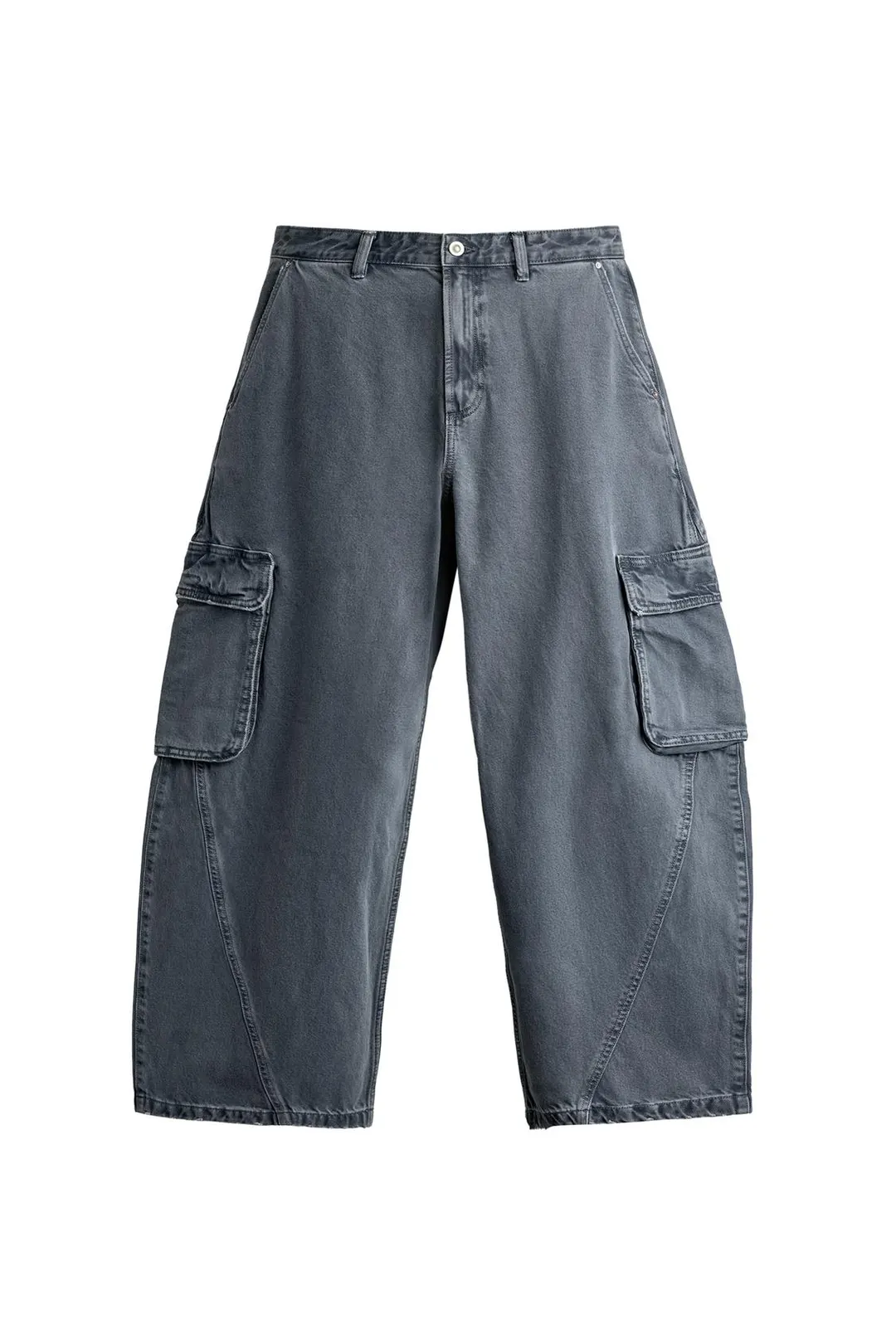 Брюки карго кроя баллон с декоративными швами, Zara