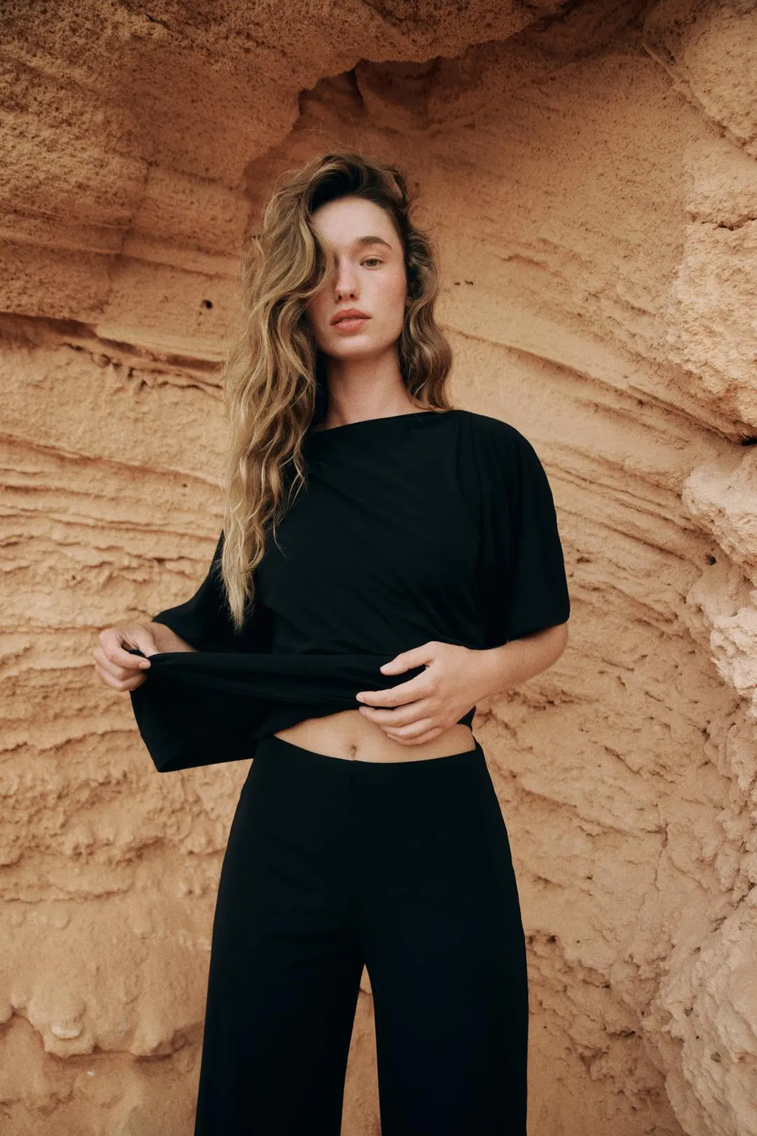 Топ из крепа с драпировкой, Zara