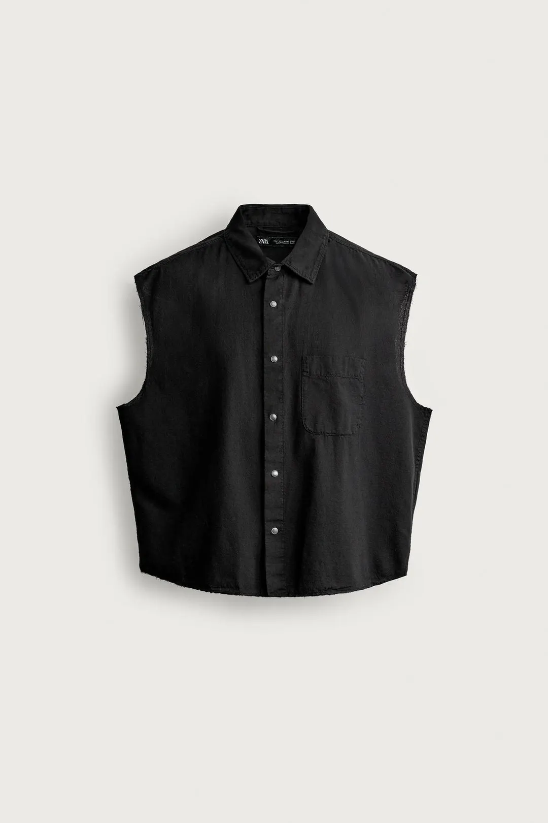 Укороченная рубашка без рукавов в клетку, Zara