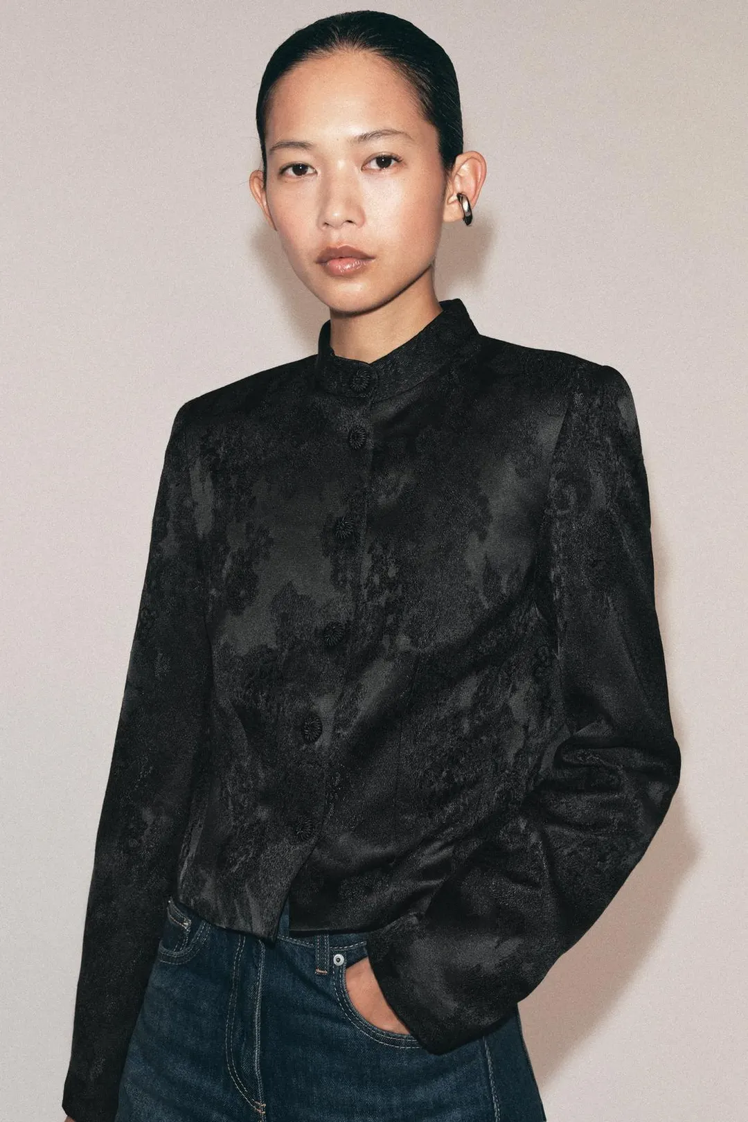 Укороченная жаккардовая куртка ZW Collection, Zara