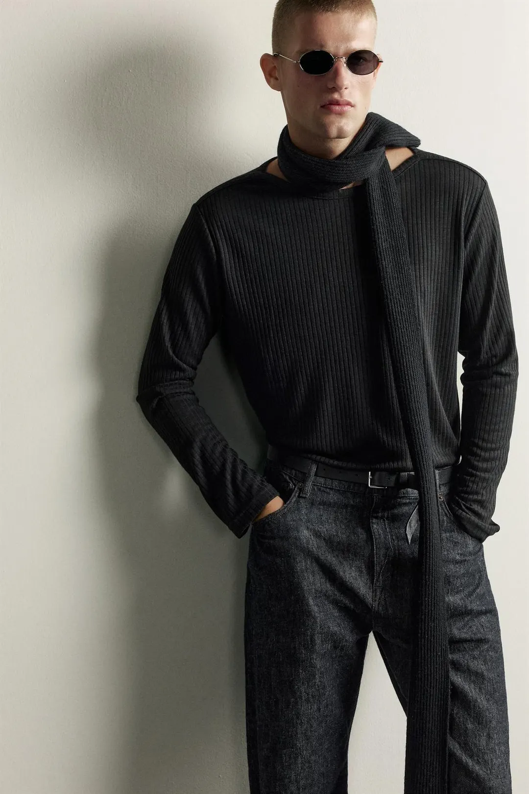 Футболка в рубчик свободного кроя, Zara