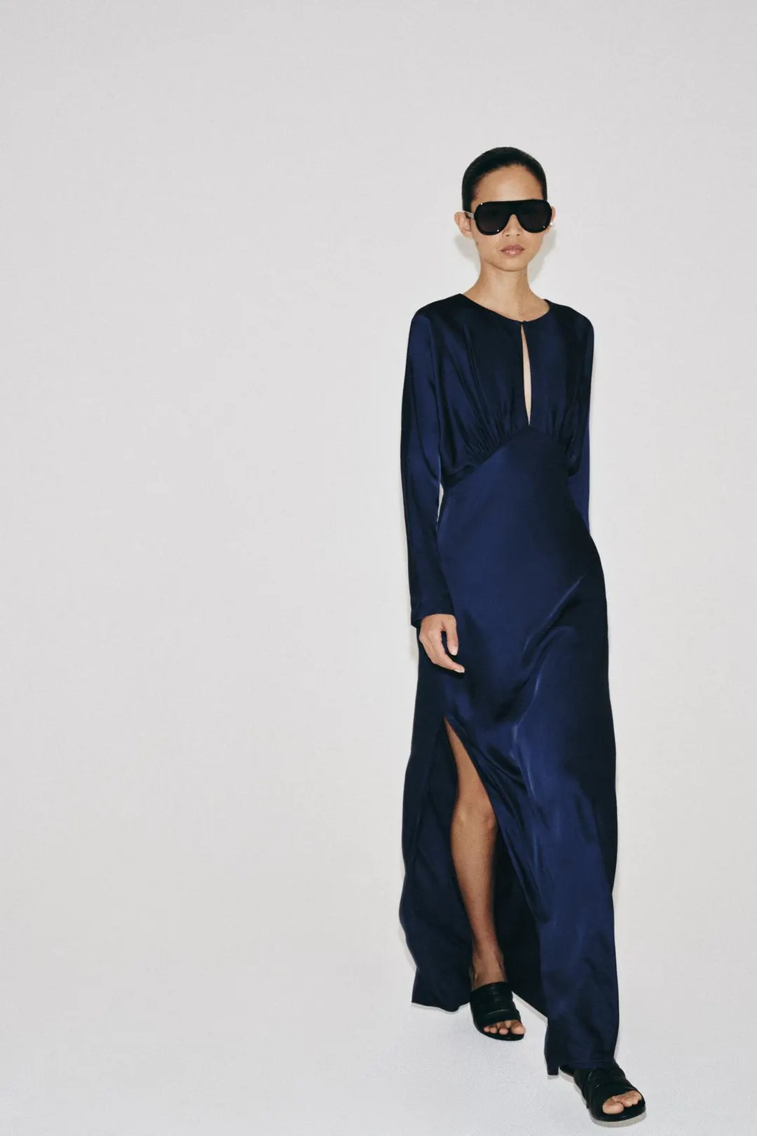 Платье длинное атласное ZW Collection, Zara