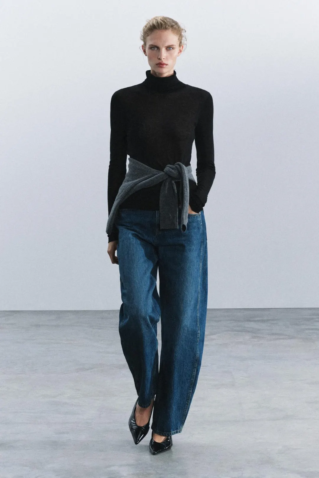 Футболка из хлопка SUPIMA® с воротником-стойкой, Zara