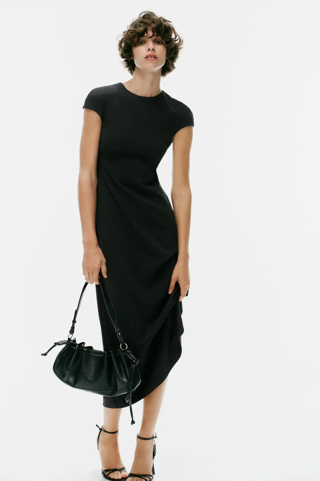 Платье миди с короткими рукавами, Zara