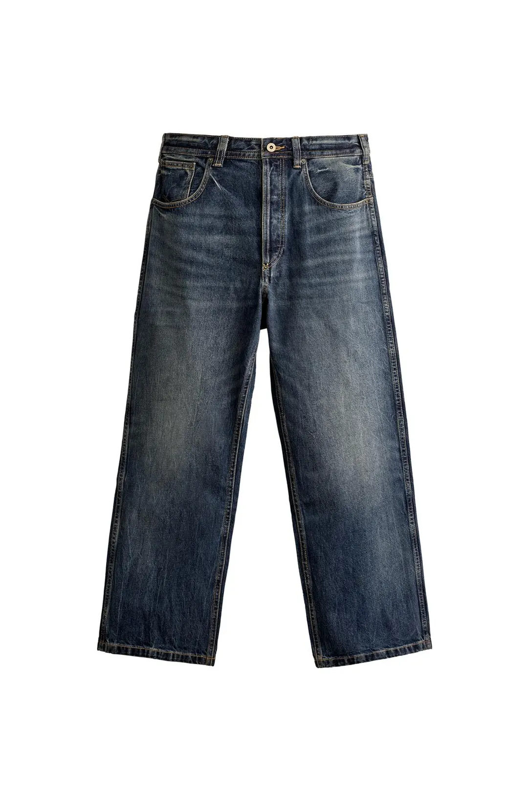 Широкие укороченные джинсы с хлястиком, Zara