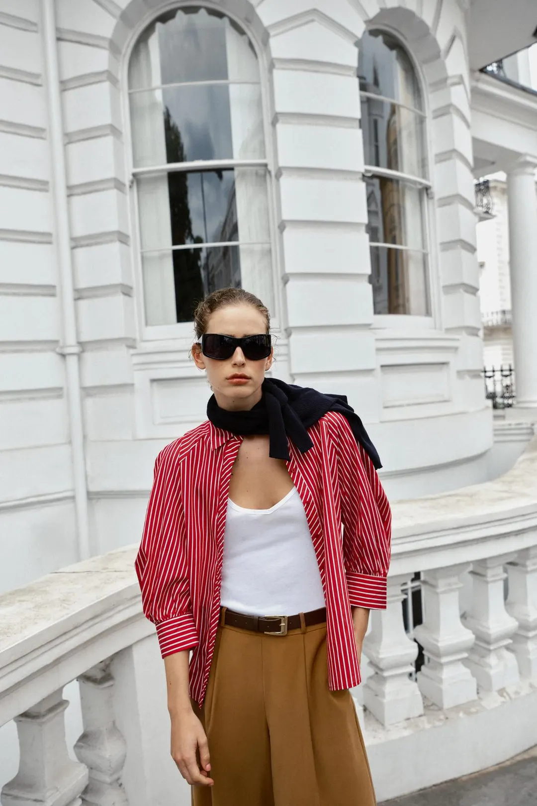 Рубашка в полоску с пышными рукавами, Zara