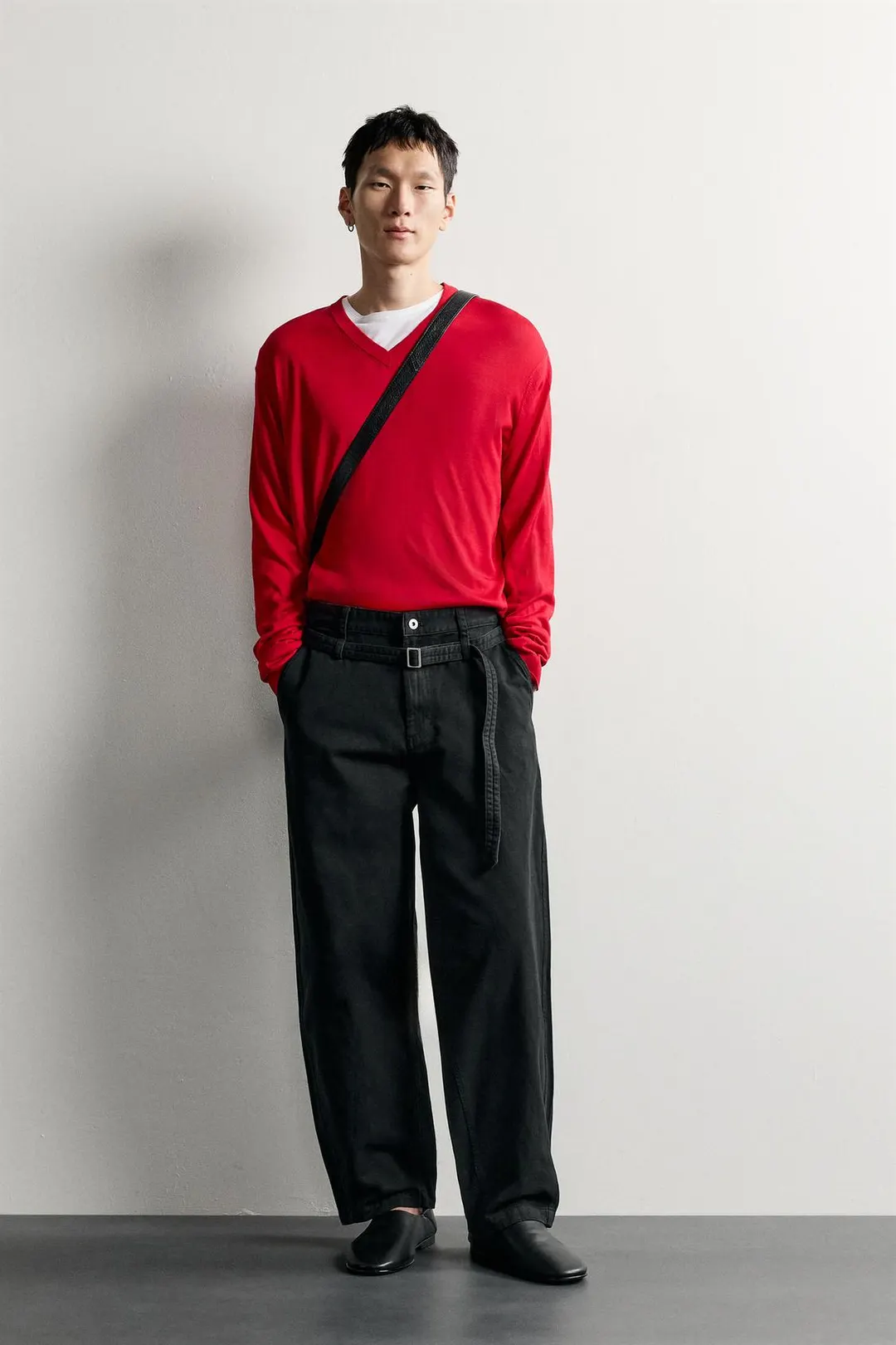 Брюки бочонки с ремнем, Zara