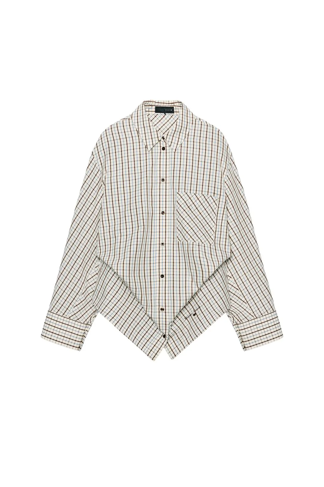 Рубашка оверсайз в клетку, Zara