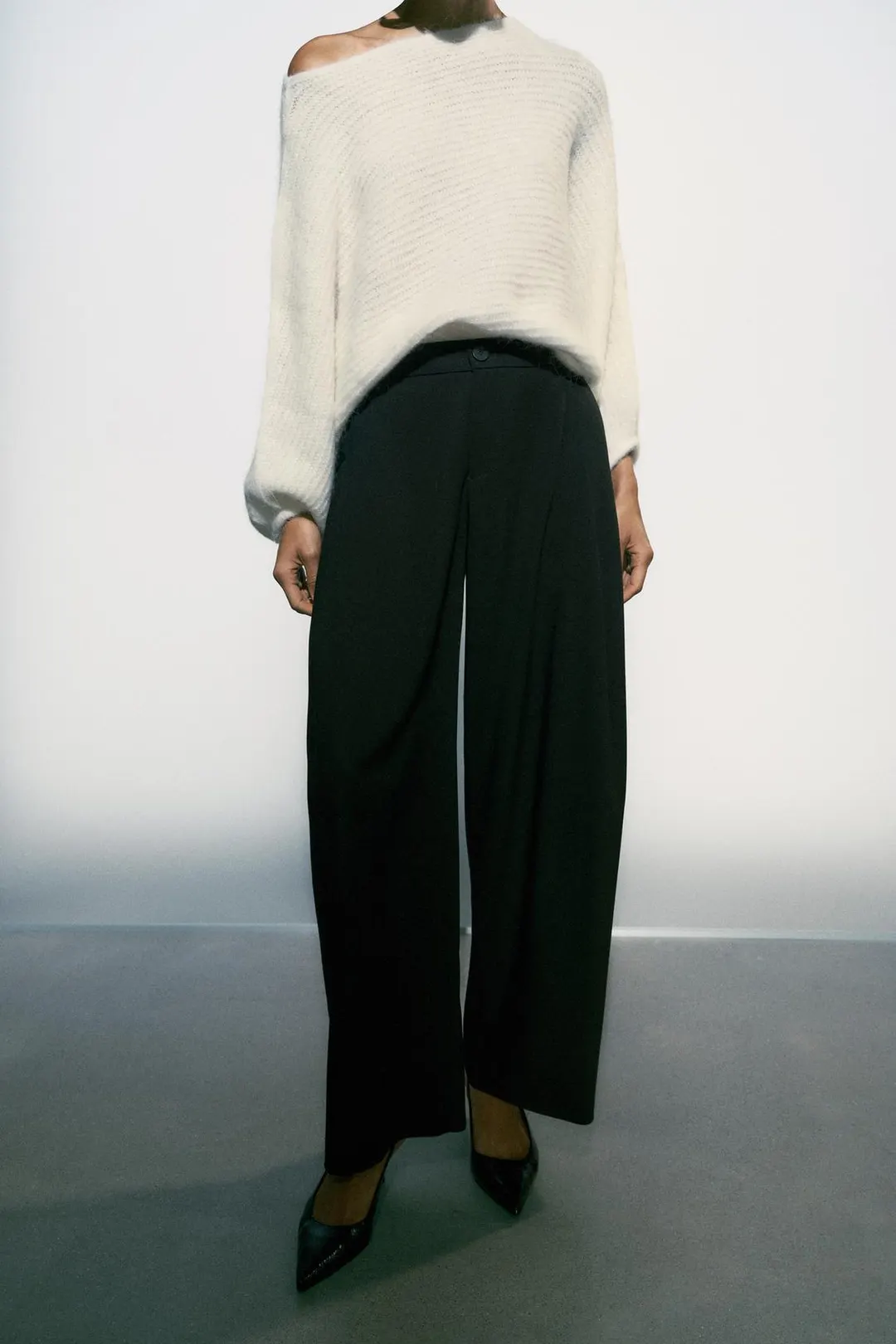 Брюки силуэта barrel с вытачками, Zara