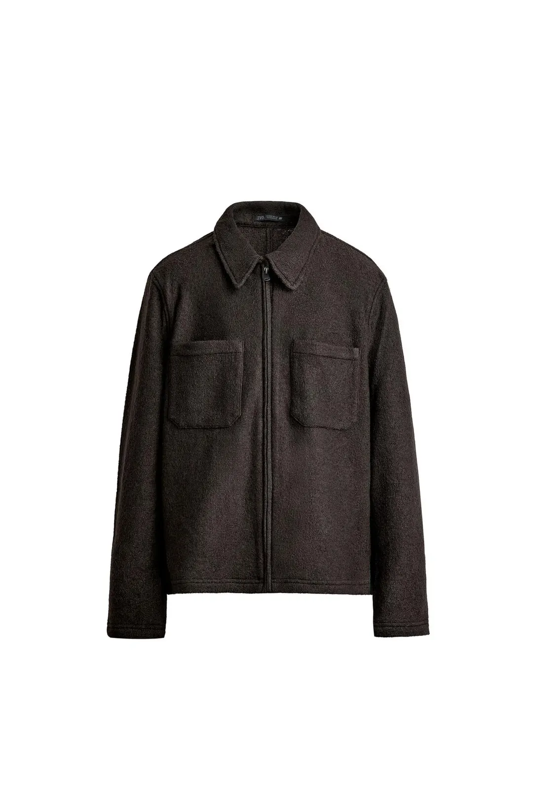 Рубашка фактурная из смеси вискозы и шерсти, Zara
