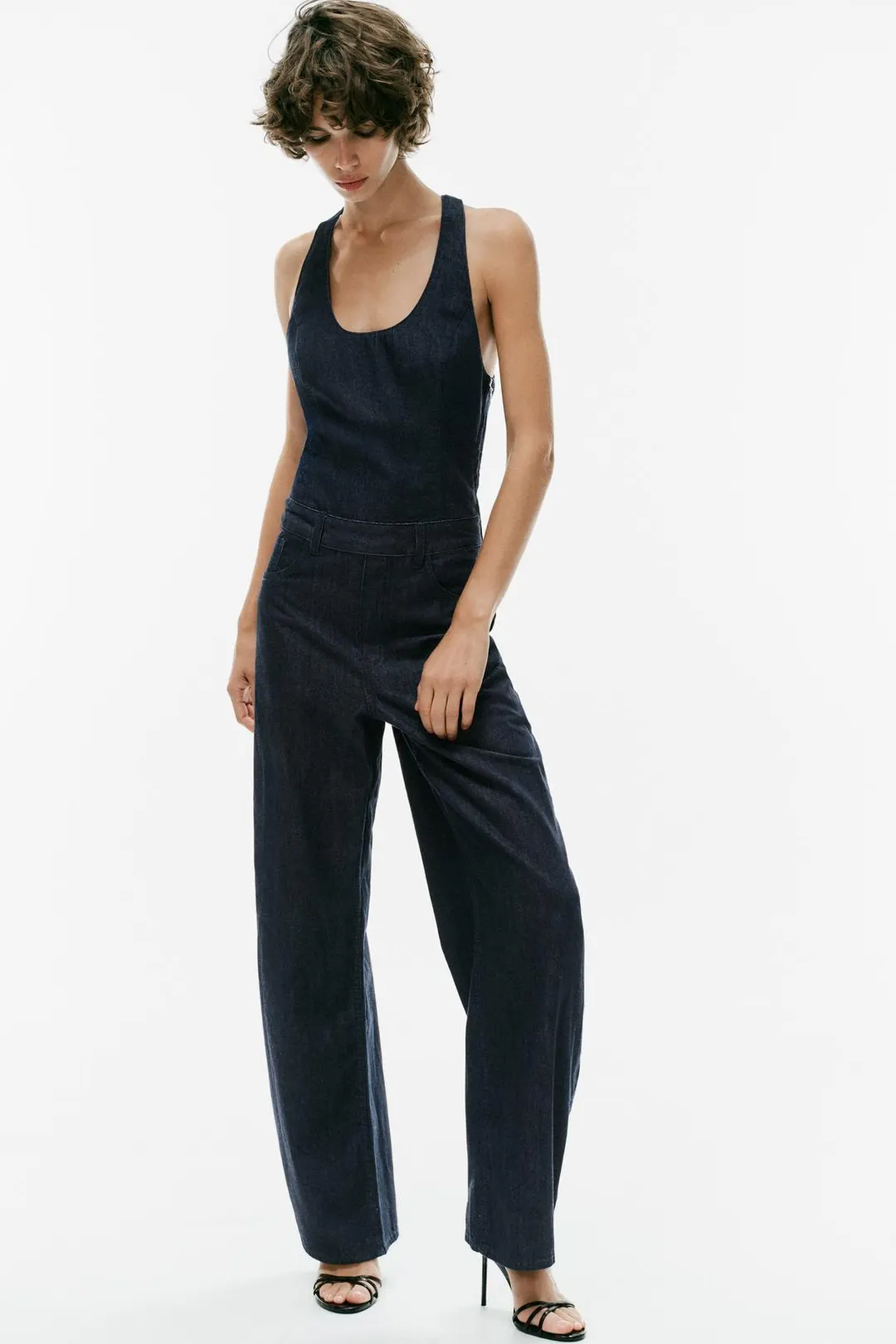Комбинезон под деним с перекрещивающимися бретелями, Zara