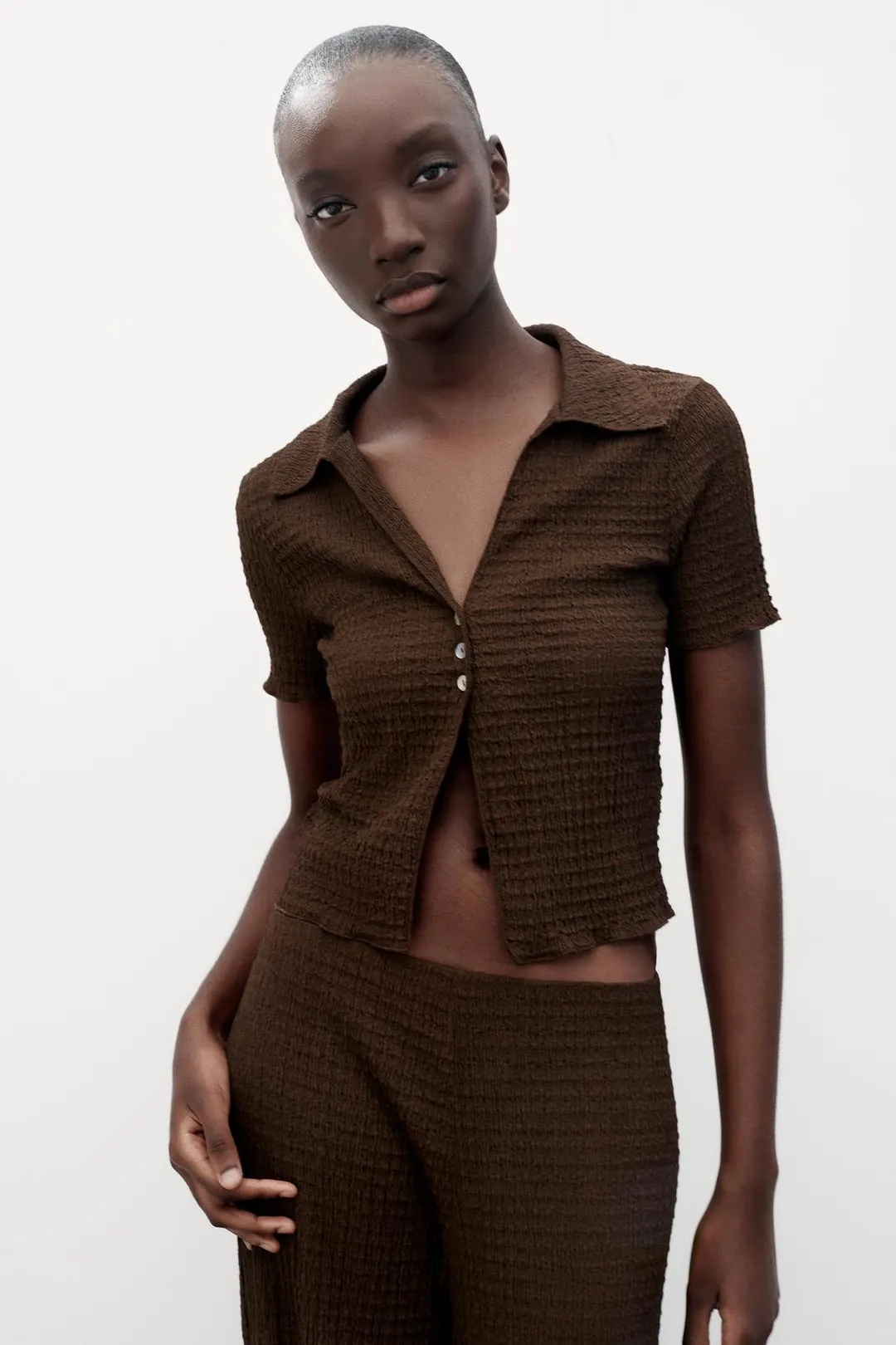 Топ укороченный фактурный, Zara