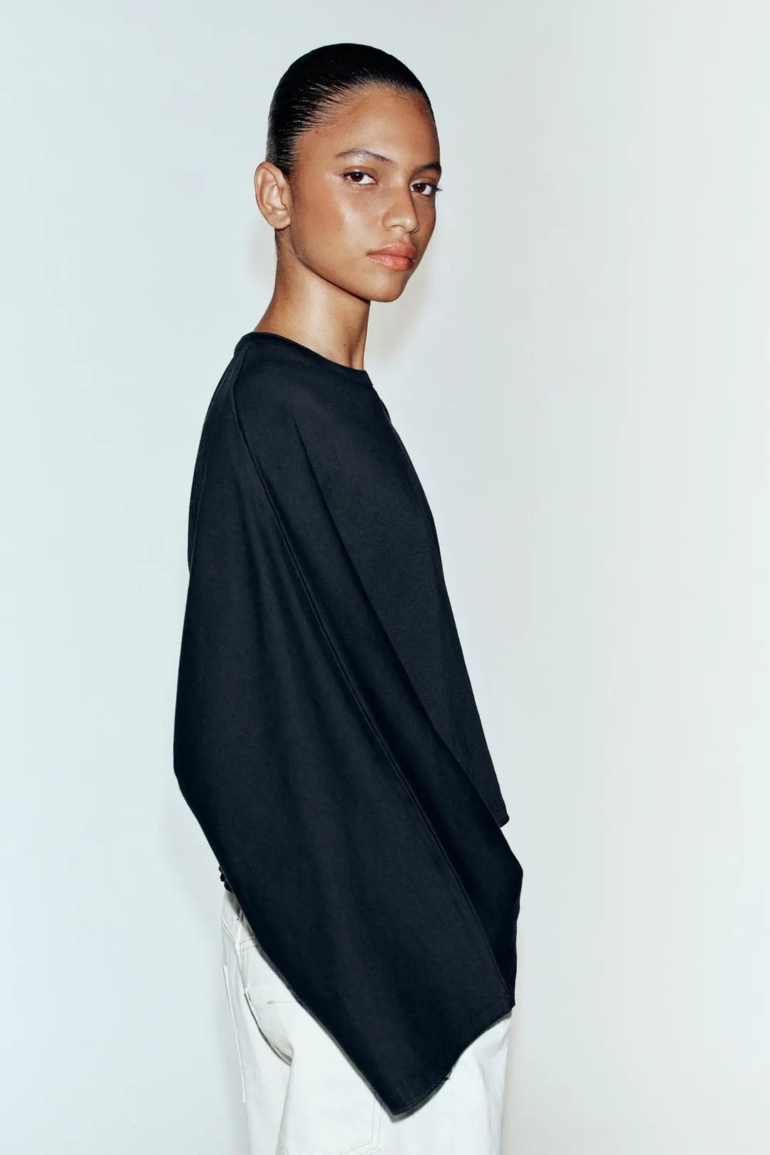Футболка из хлопка с широкими рукавами, Zara