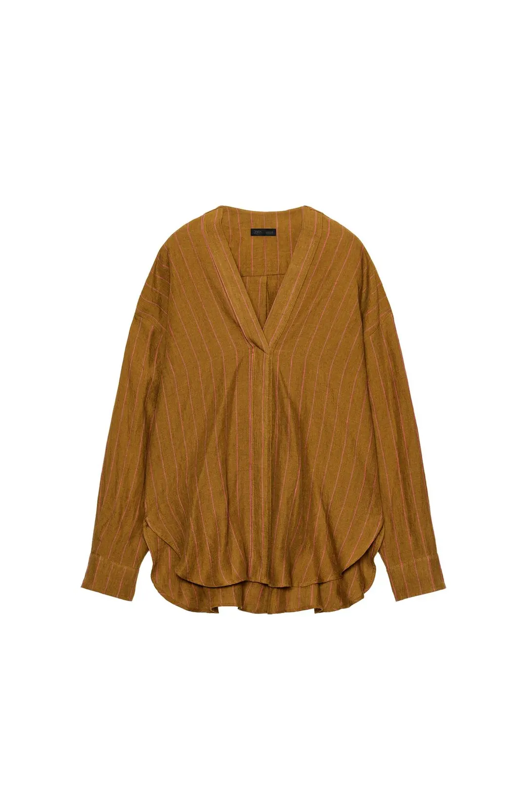 Полосатая рубашка из 100% льна, Zara