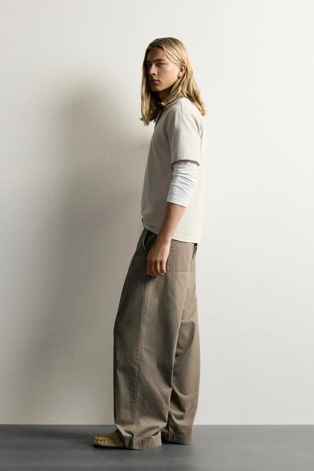 Брюки свободного кроя с поясом, Zara