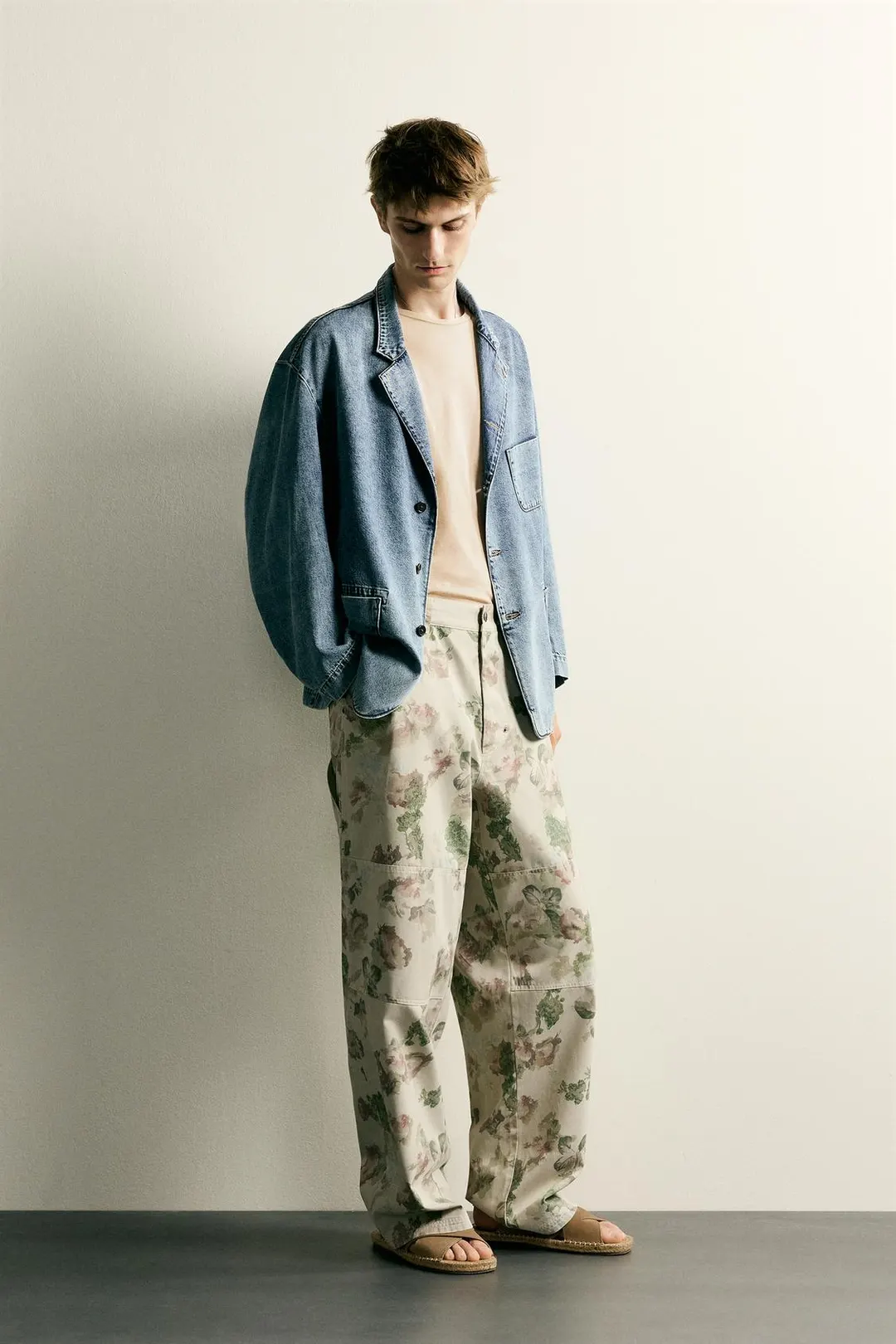 Брюки карго с цветочным принтом, Zara