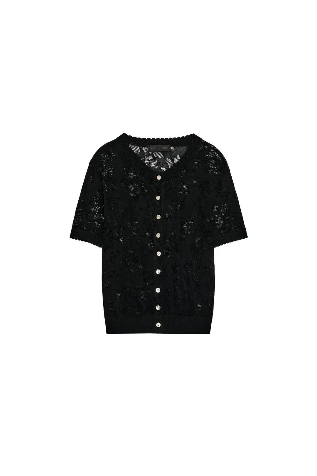 Кардиган с цветочным принтом и короткими рукавами, Zara