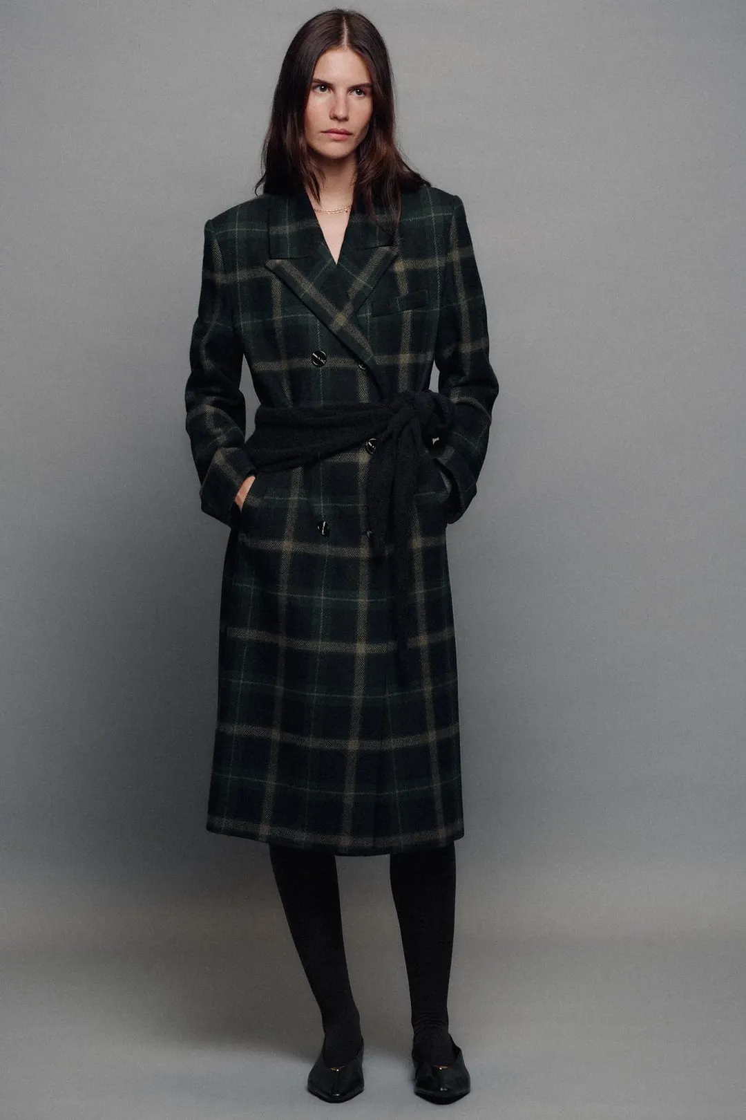Кожаные балетки с металлической деталью, Zara