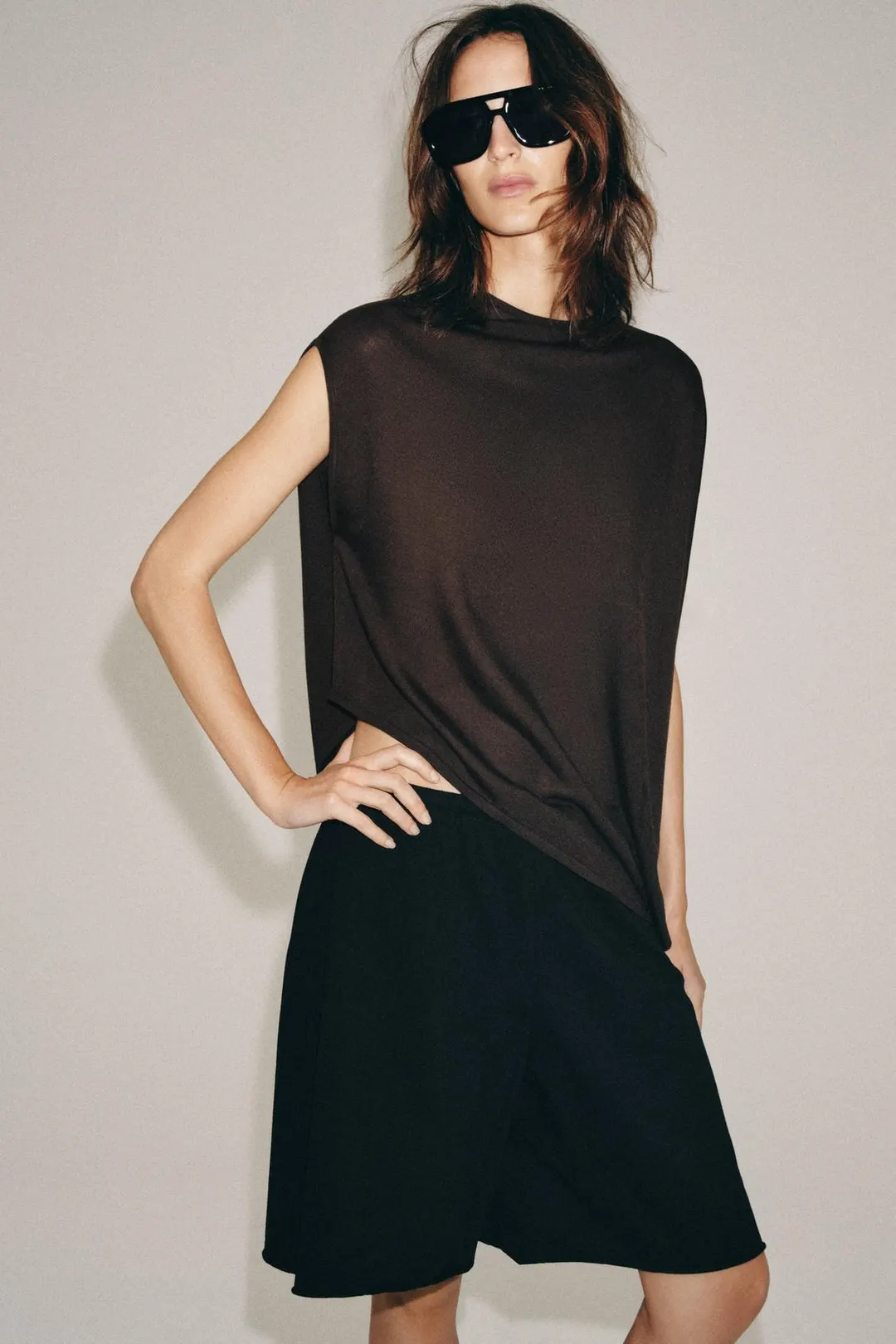 Асимметричный вязаный топ, Zara