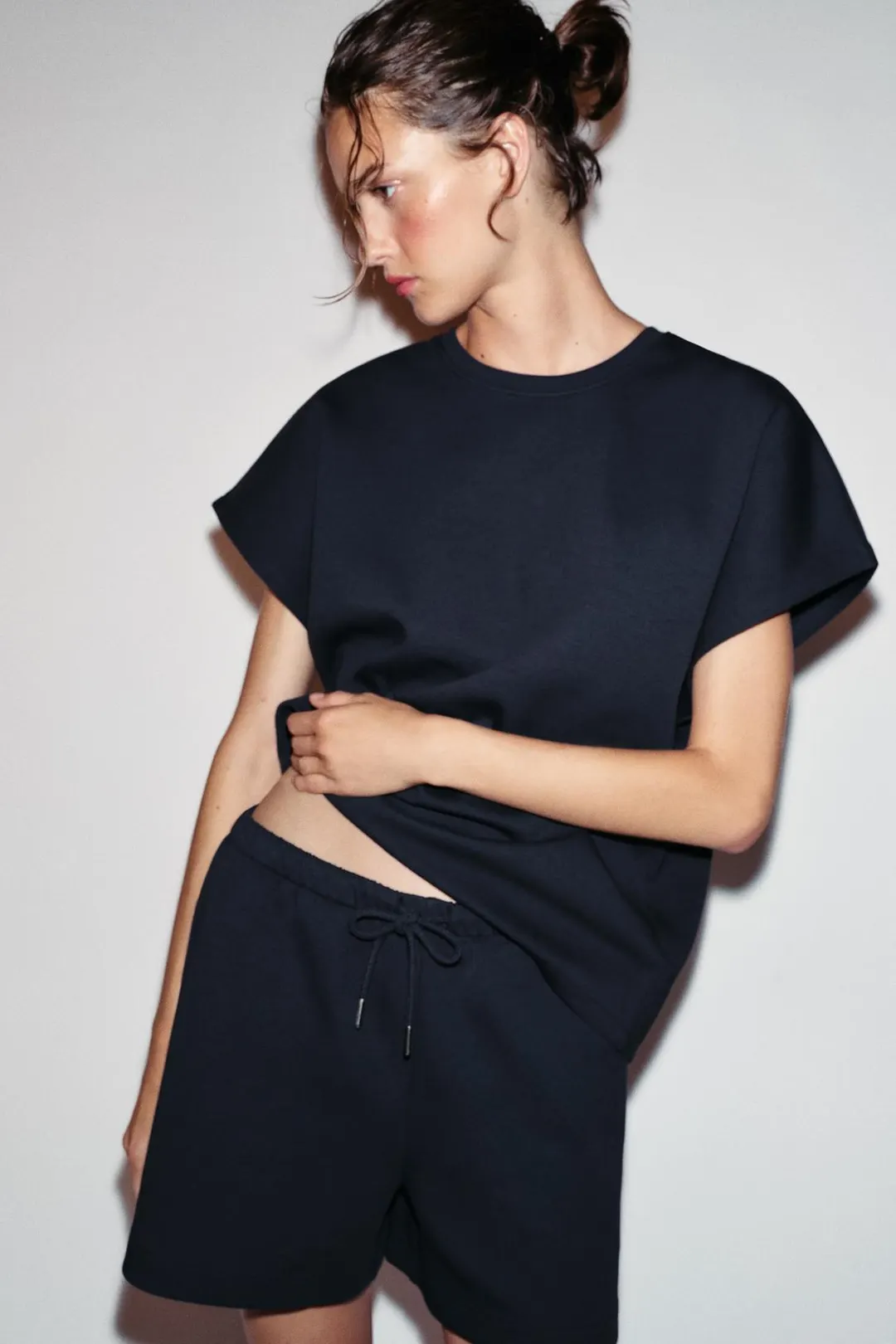 Футболка из интерлока с короткими рукавами, Zara