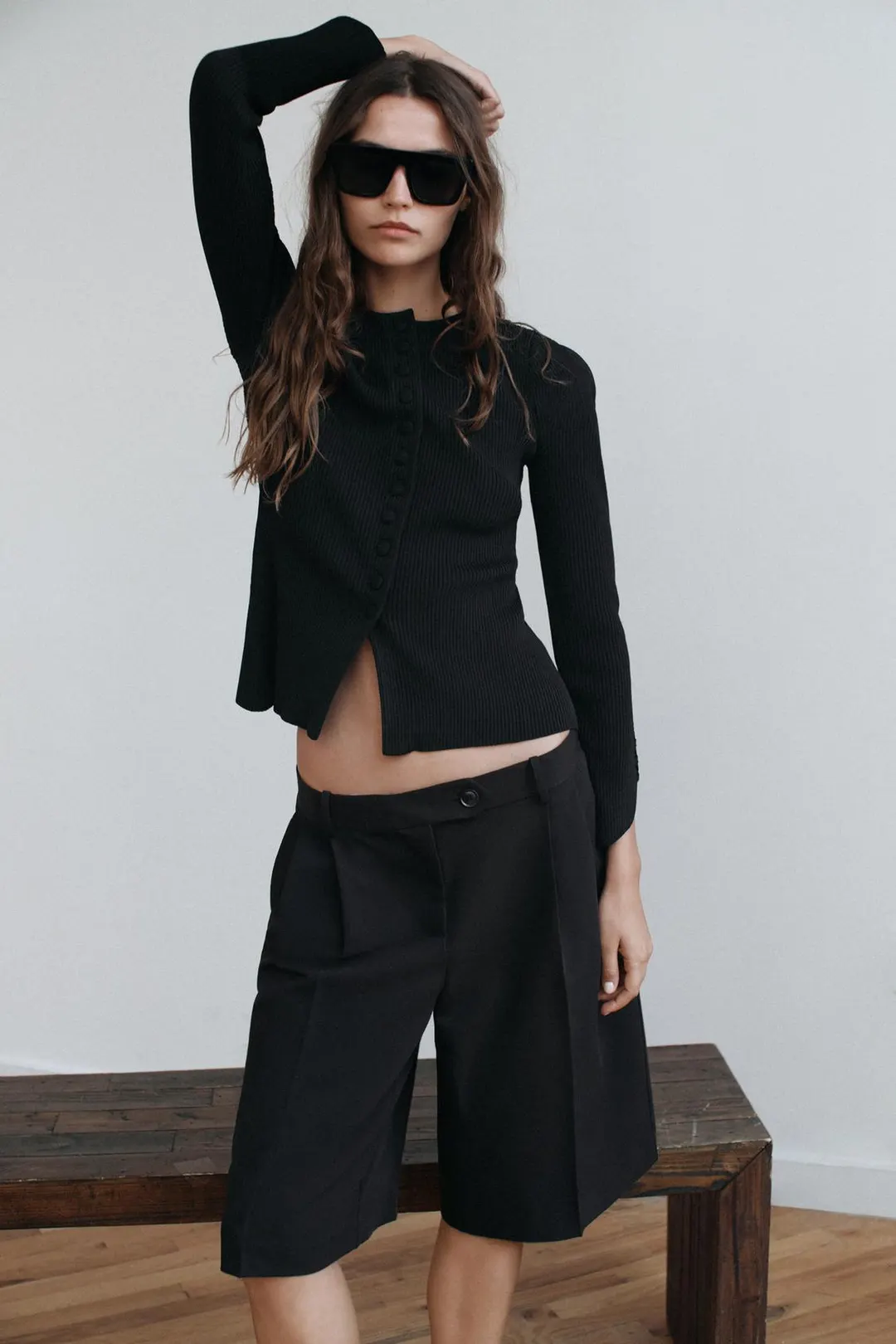 Вязаный кардиган с пышными рукавами, Zara
