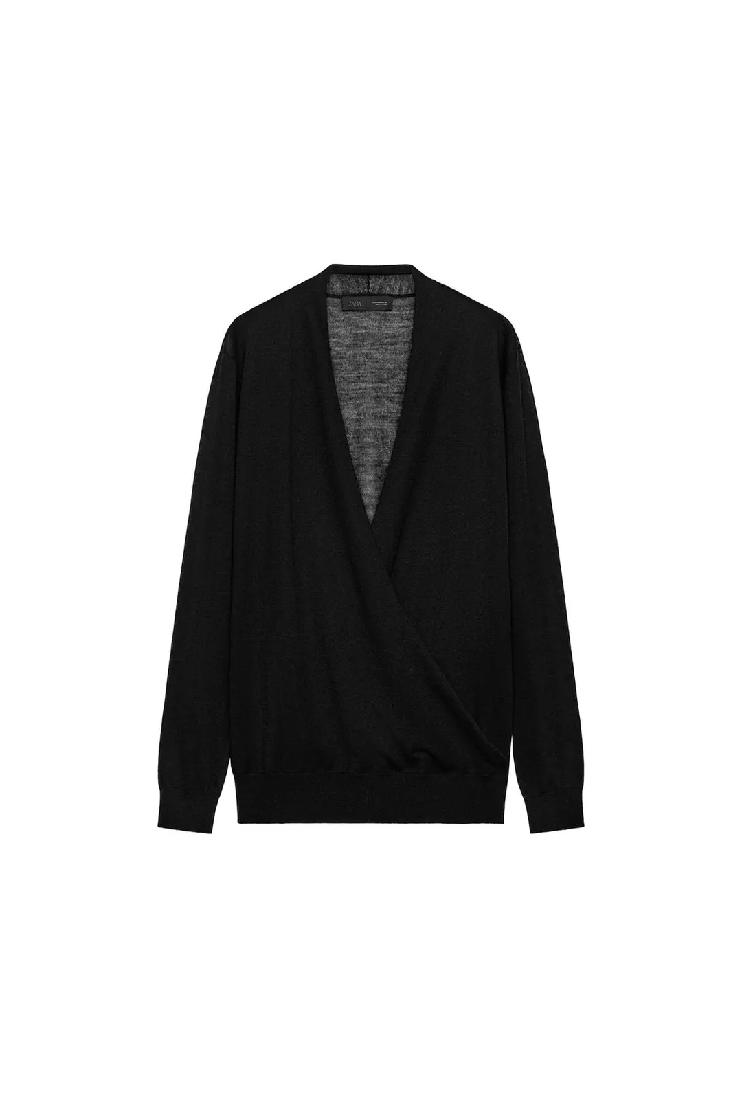 Джемпер трикотажный с запахом и драпированным вырезом, Zara