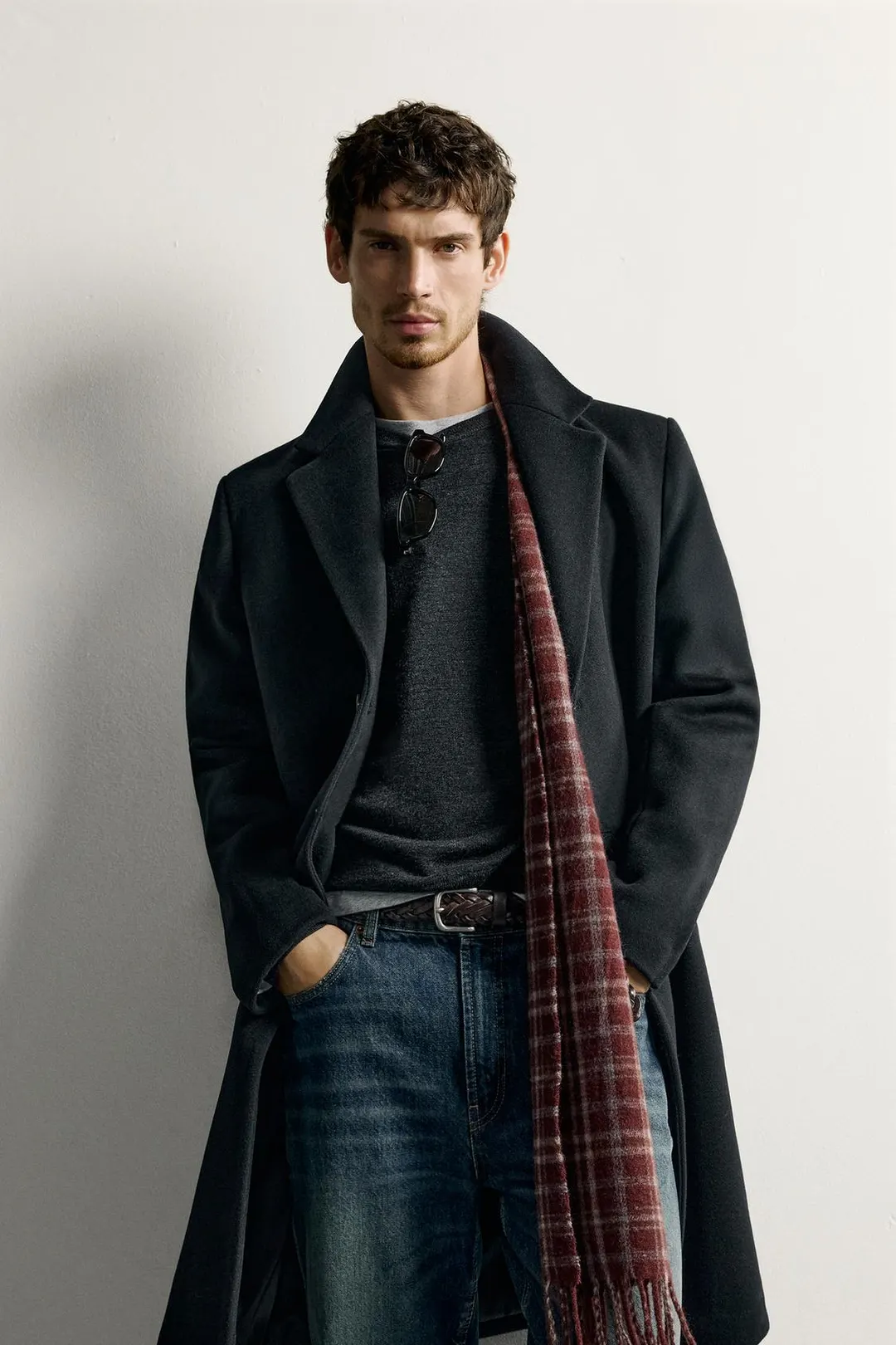 Пальто стандартного кроя из смесовой шерсти, Zara