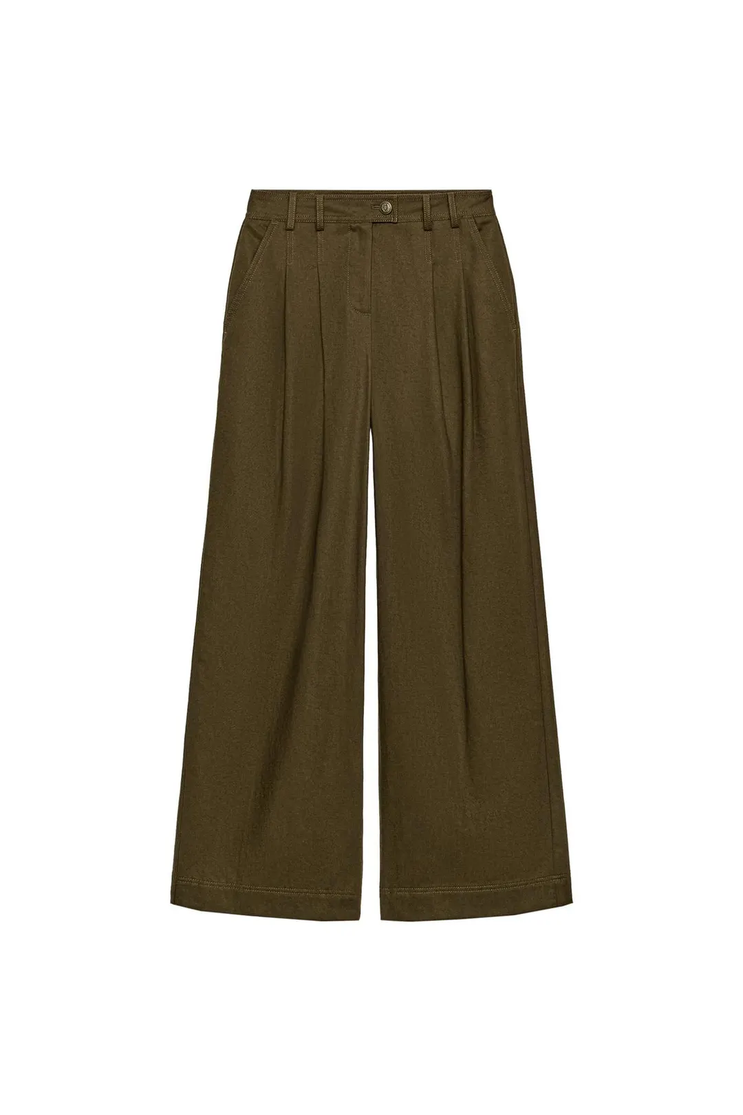 Брюки с защипами и широкими штанинами, Zara
