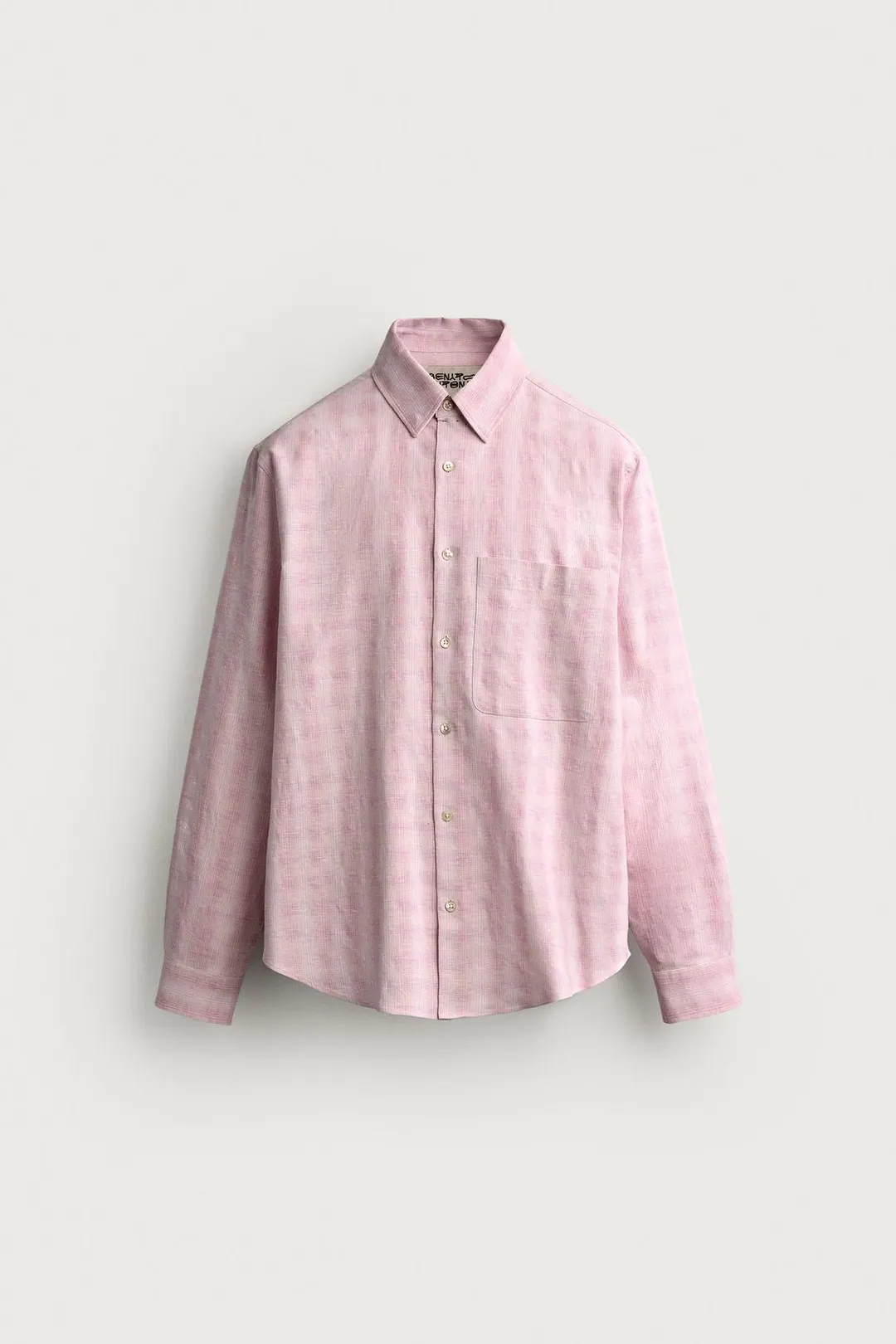 Рубашка из хлопка и льна в клетку, Zara