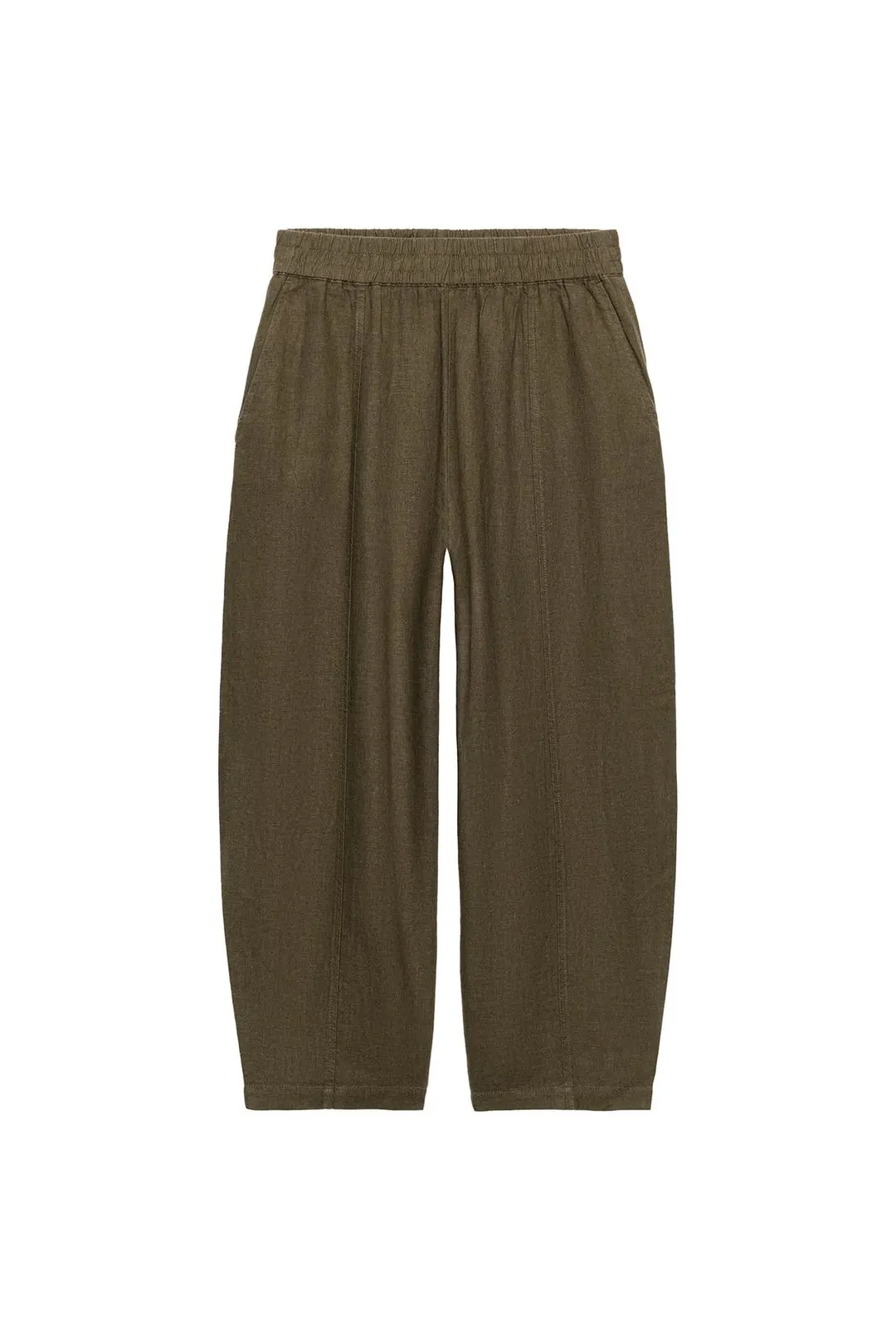 Брюки силуэта barrel из смесового льна, Zara