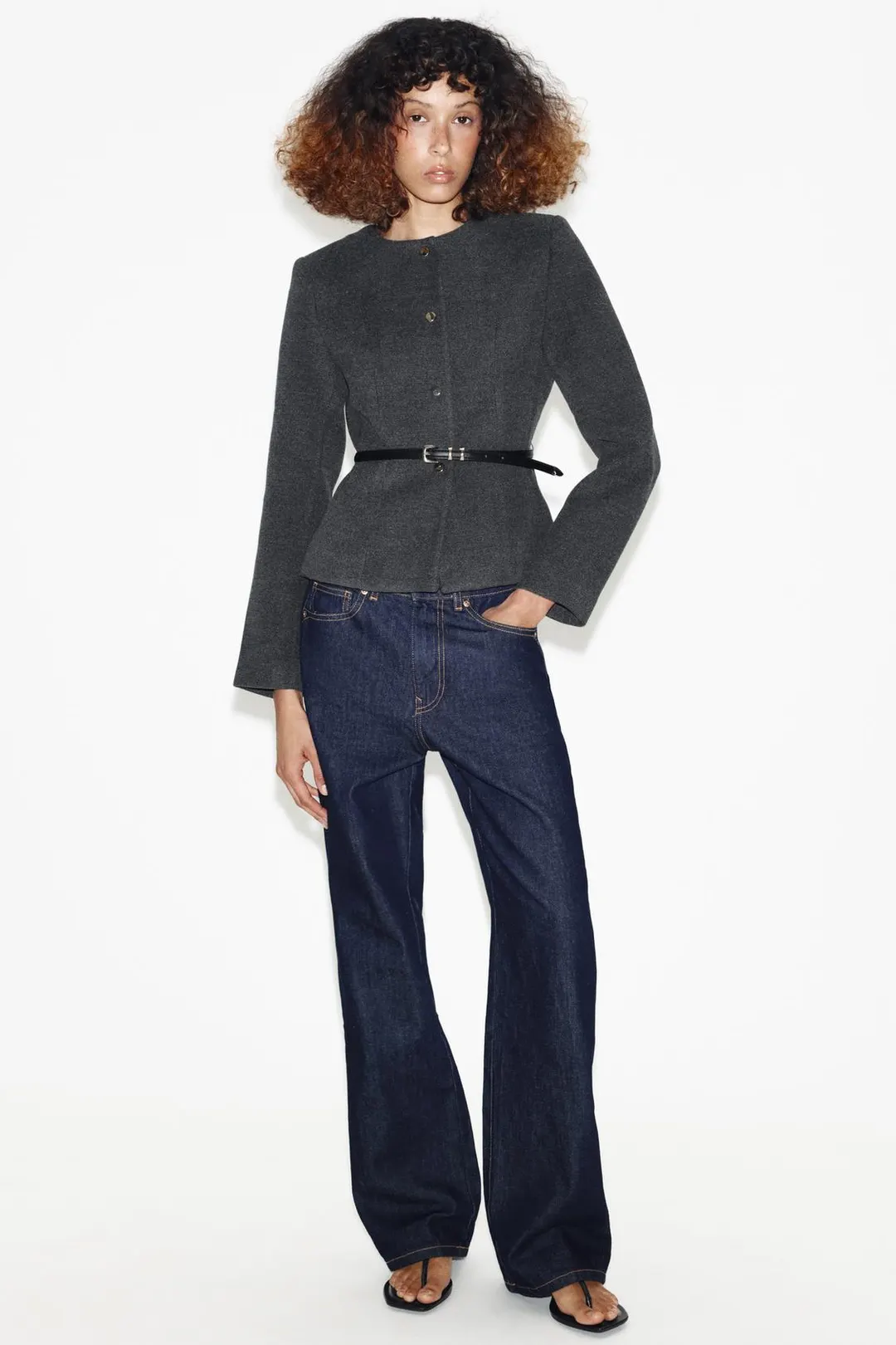 Мягкая куртка с поясом, Zara