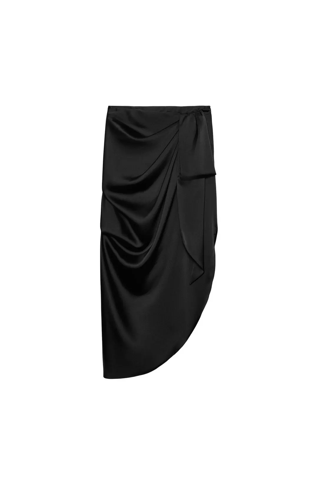 Асимметричная юбка миди из сатина, Zara