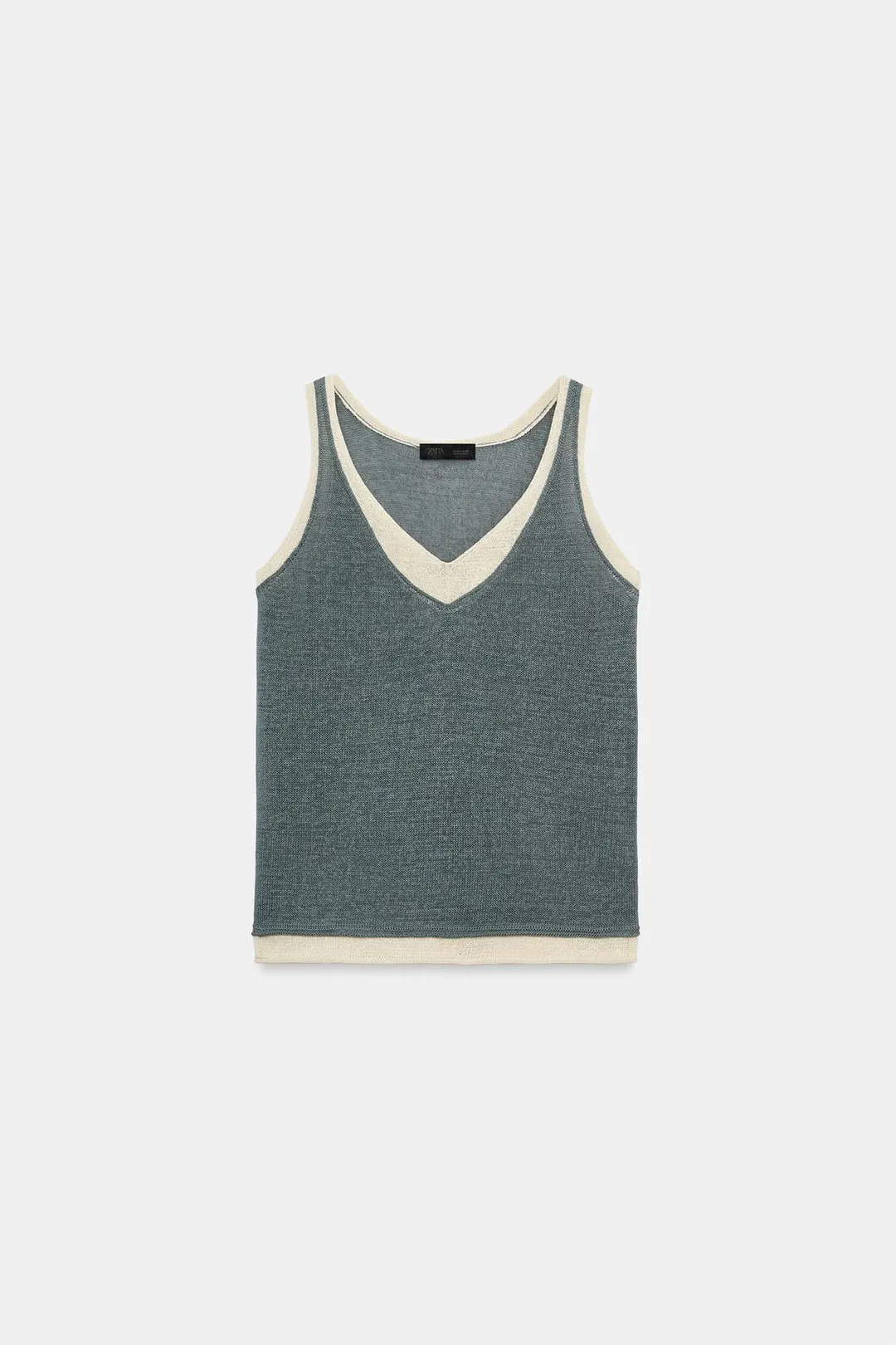 Комбинированный вязаный топ, Zara