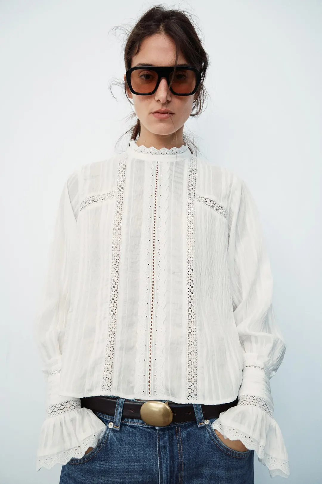 Блузка романтичная с вышивкой, Zara