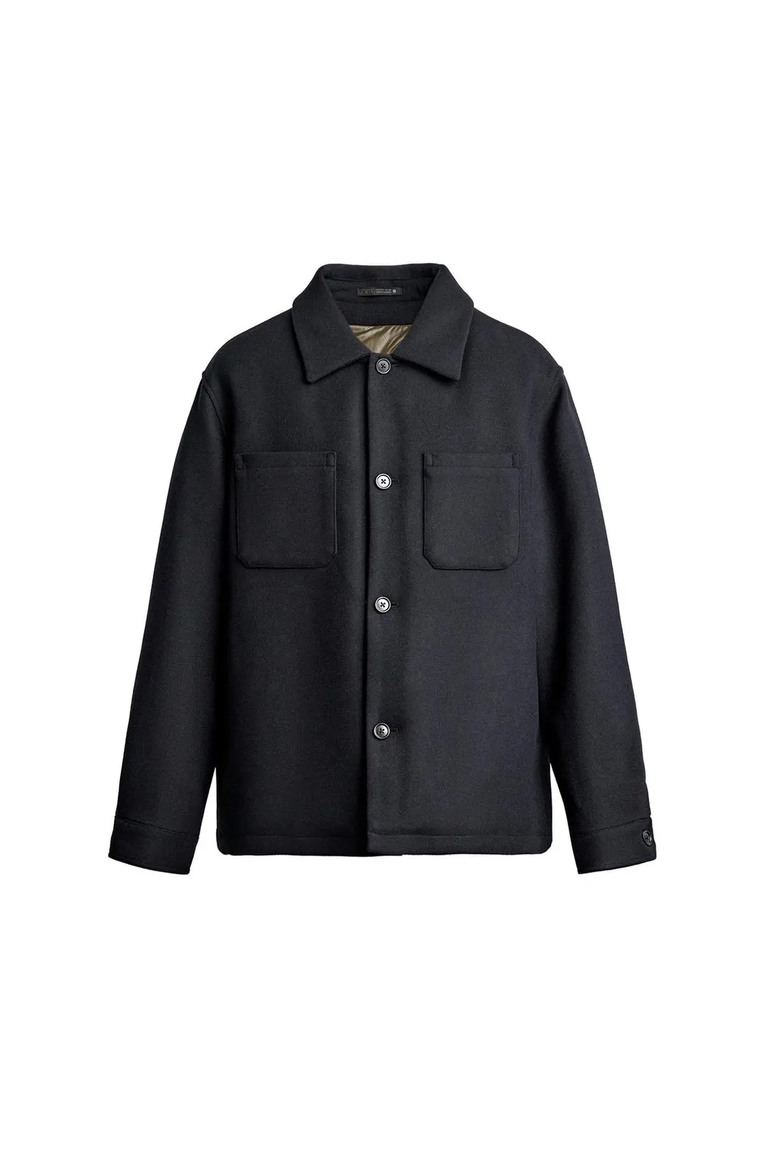 Контрастная блестящая утепленная рубашка, Zara
